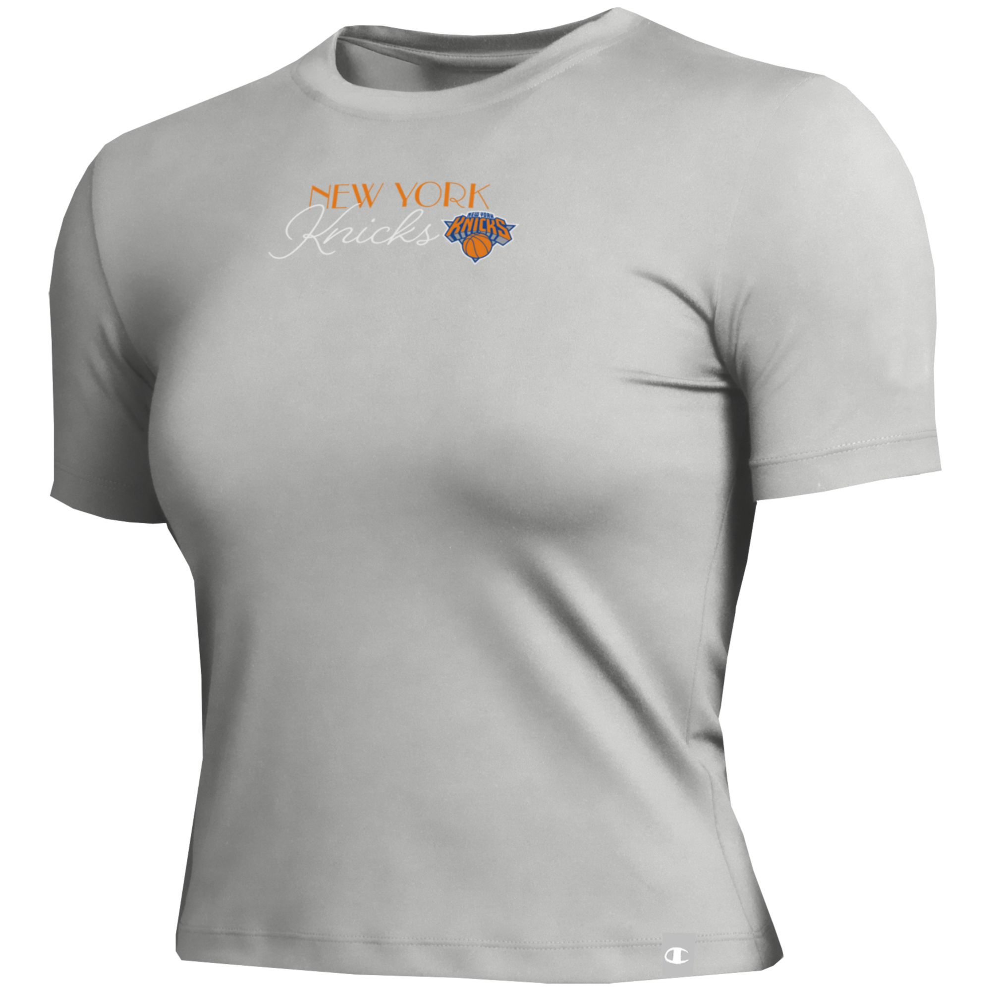 Champion Women's New York Knicks Silver Script Baby T-Shirt