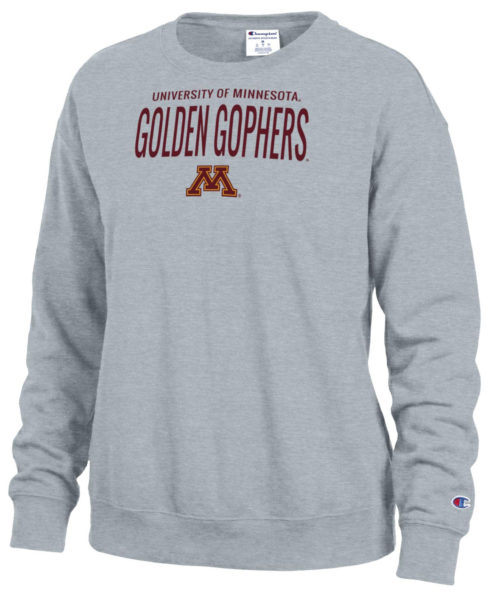 Champion Women's Minnesota Golden Gophers Grey Powerblend Fleece Crewneck Sweatshirt