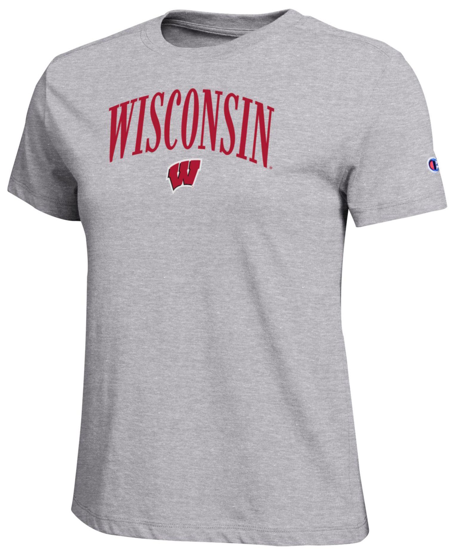 Champion Women's Wisconsin Badgers Grey Core T-Shirt