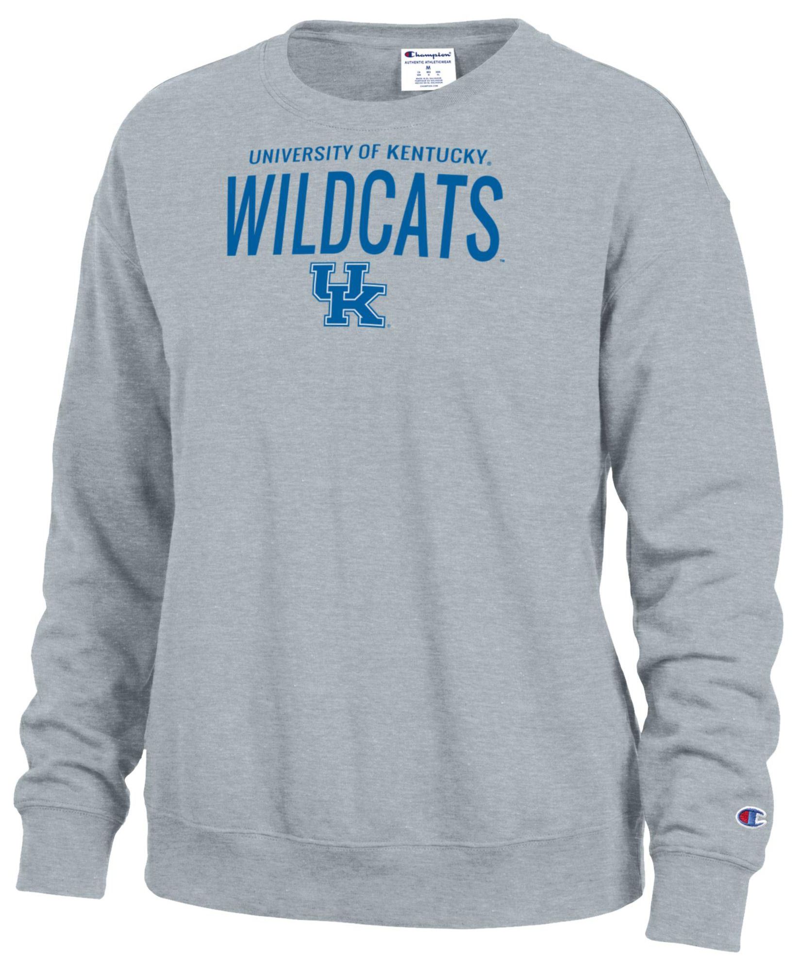 Champion Women's Kentucky Wildcats Grey Powerblend Fleece Crewneck Sweatshirt
