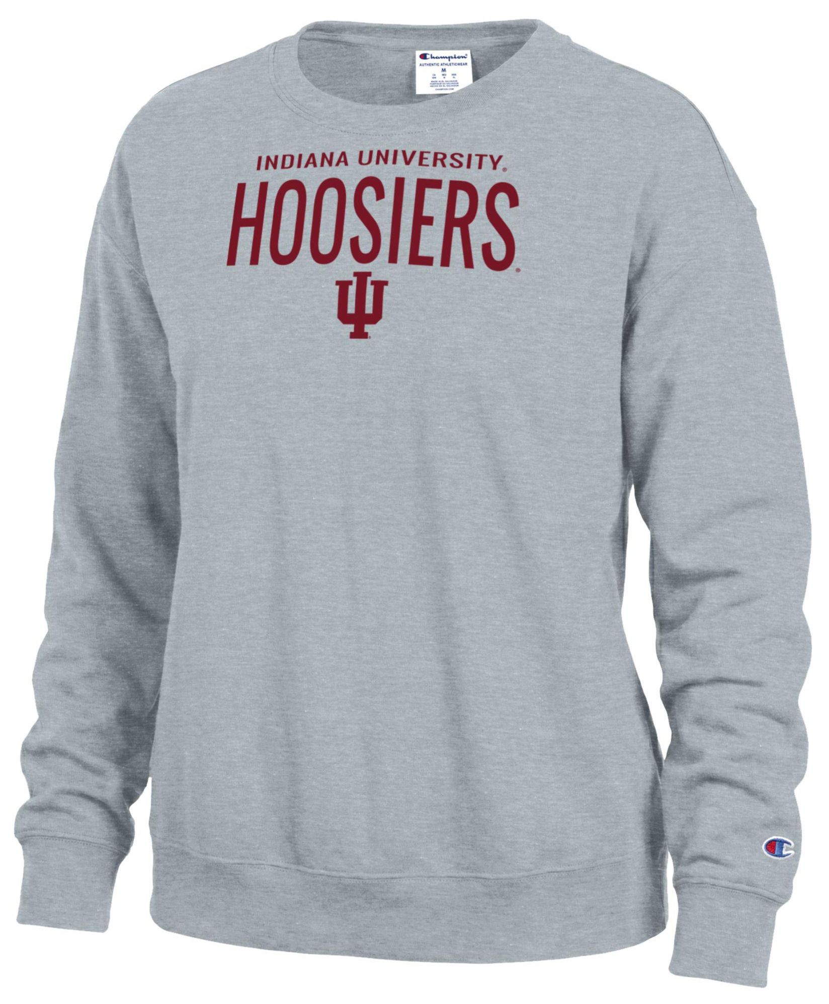 Champion Women's Indiana Hoosiers Powerblend Fleece Grey Crewneck Sweatshirt