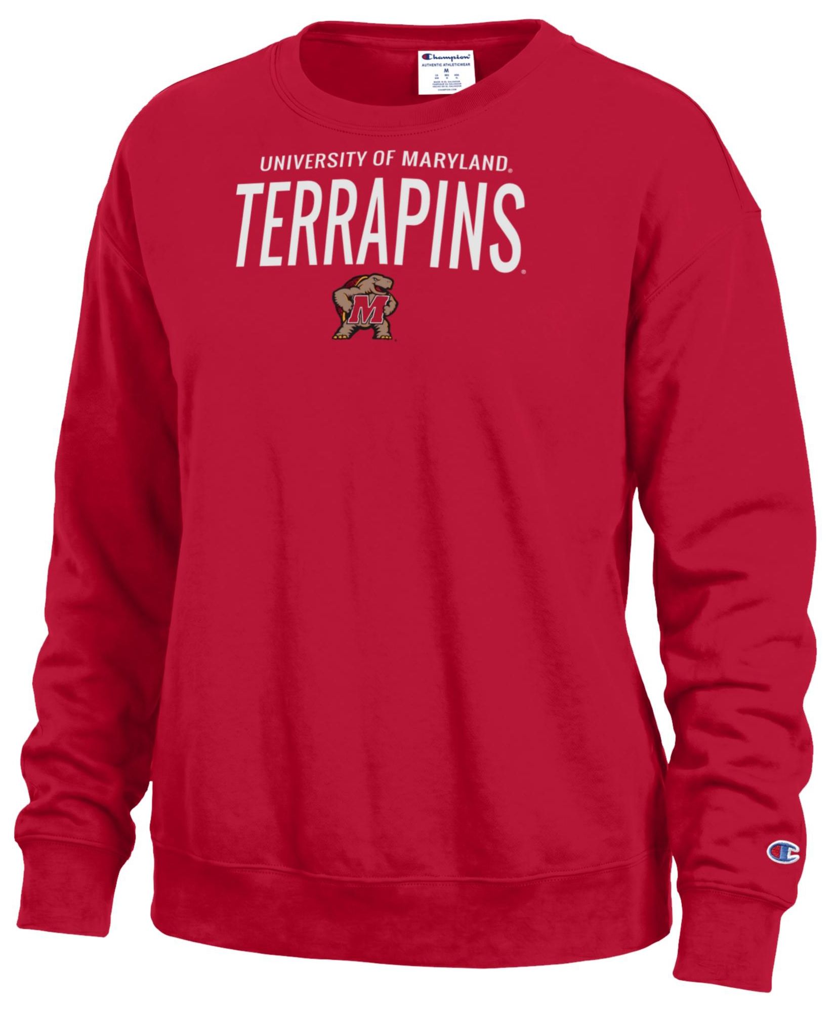 Champion Women's Maryland Terrapins Red Powerblend Fleece Crewneck Sweatshirt