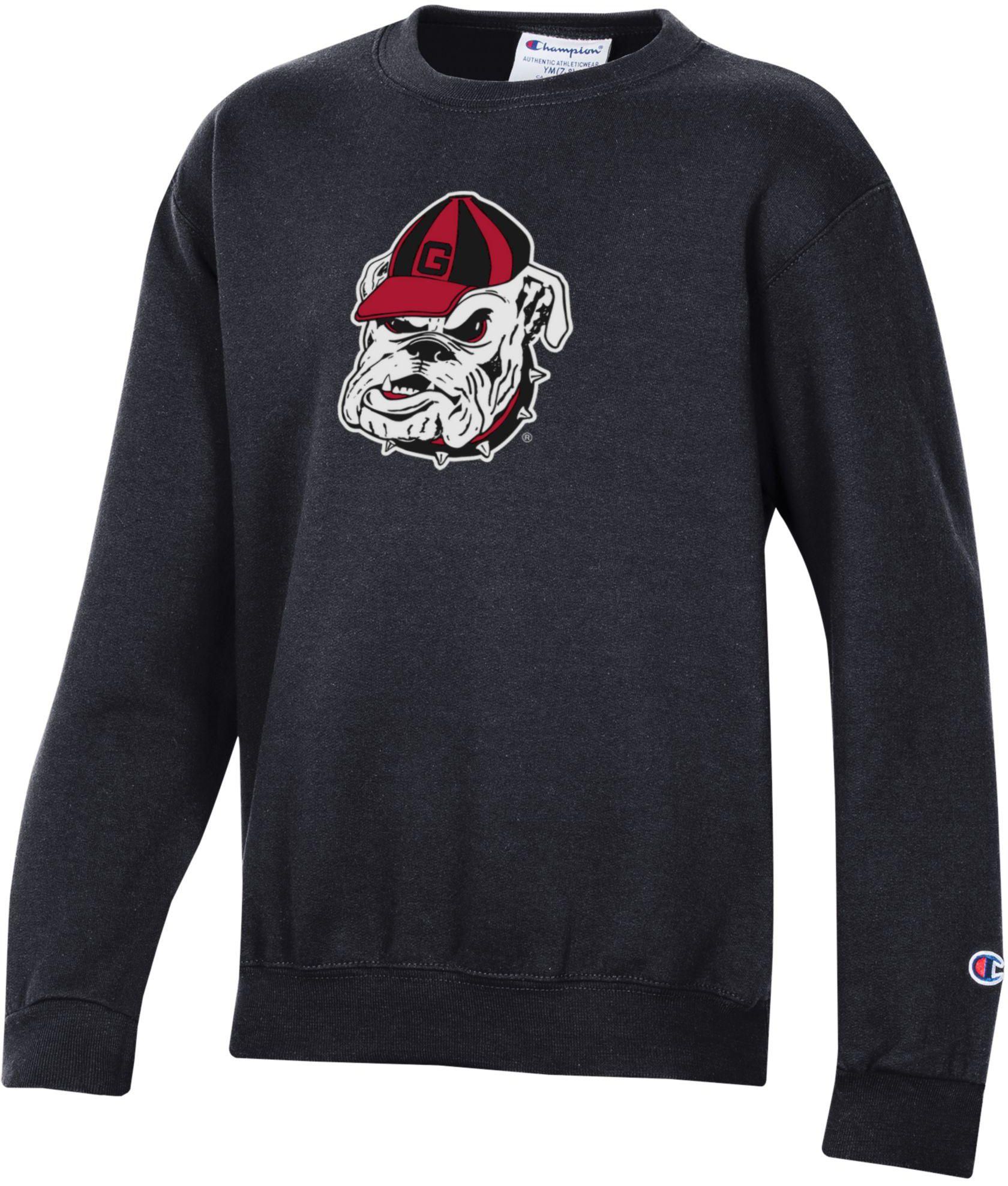 Champion Youth Georgia Bulldogs Powerblend Fleece Black Crewneck Sweatshirt