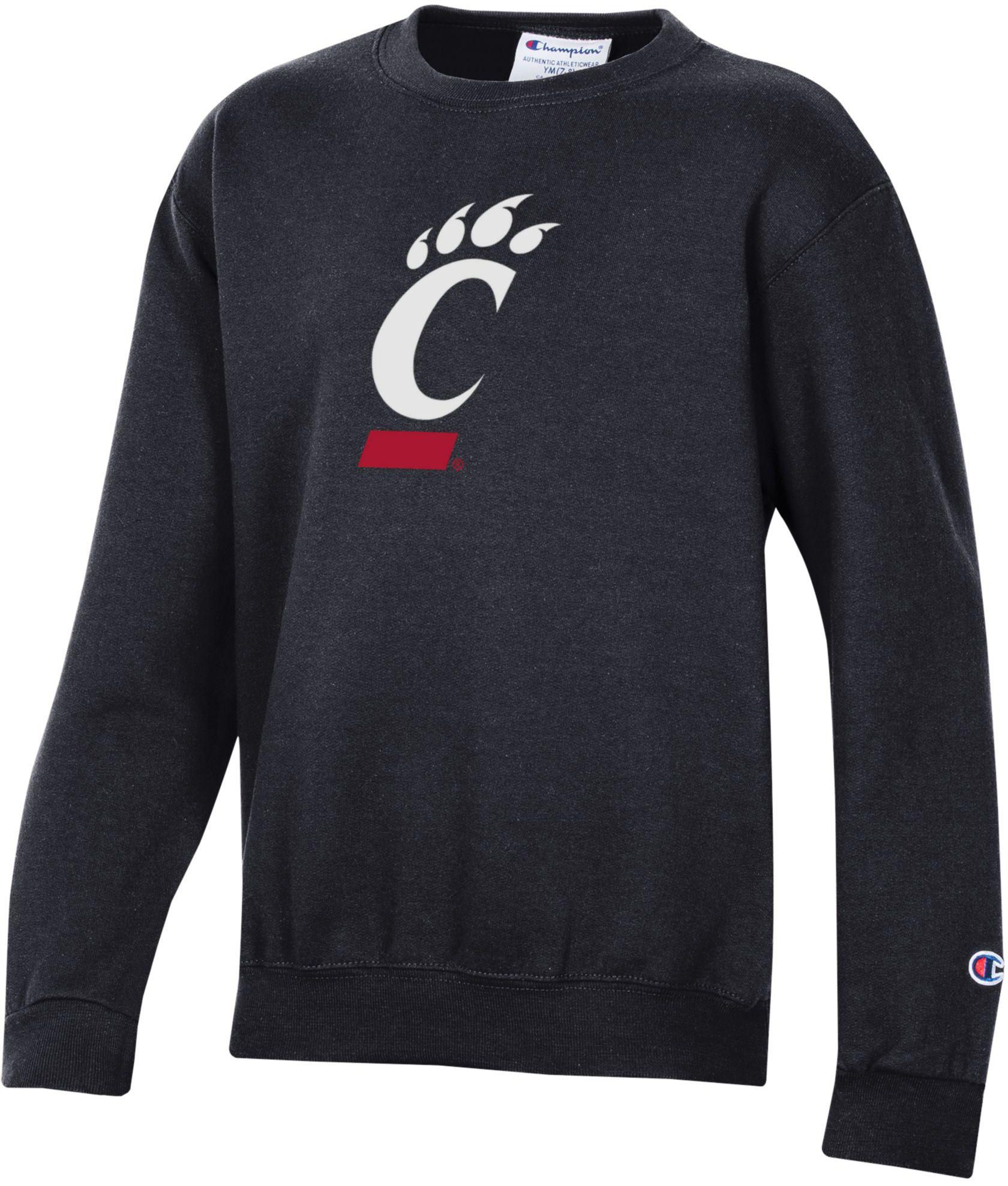 Champion Youth Cincinnati Bearcats Powerblend Fleece Black Crewneck Sweatshirt