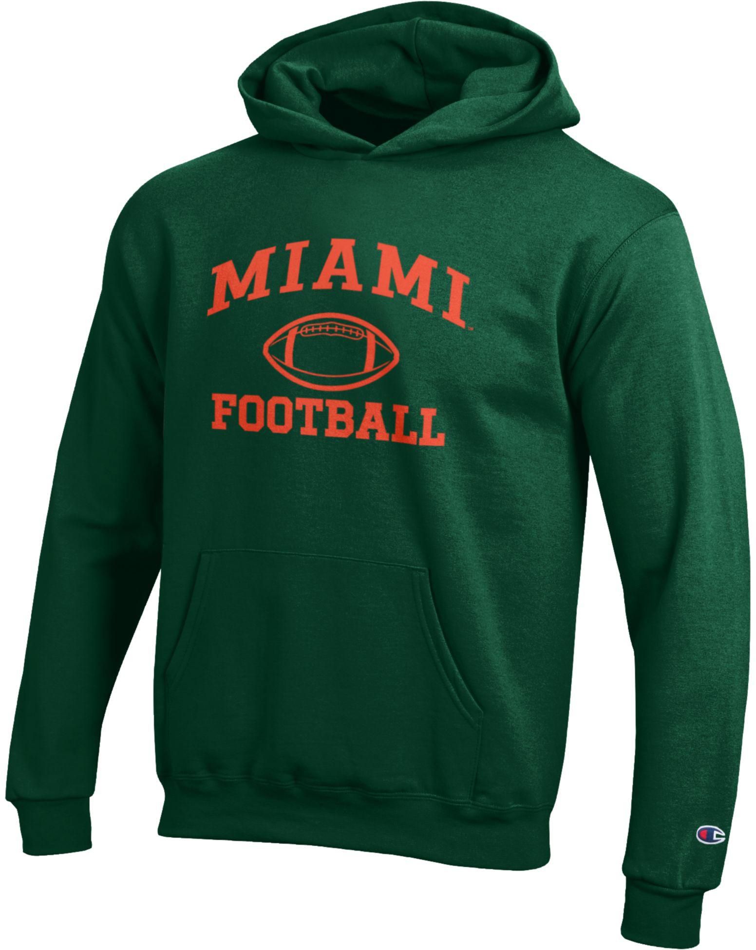Champion Youth Miami Hurricanes Eco Powerblend Football Hoodie