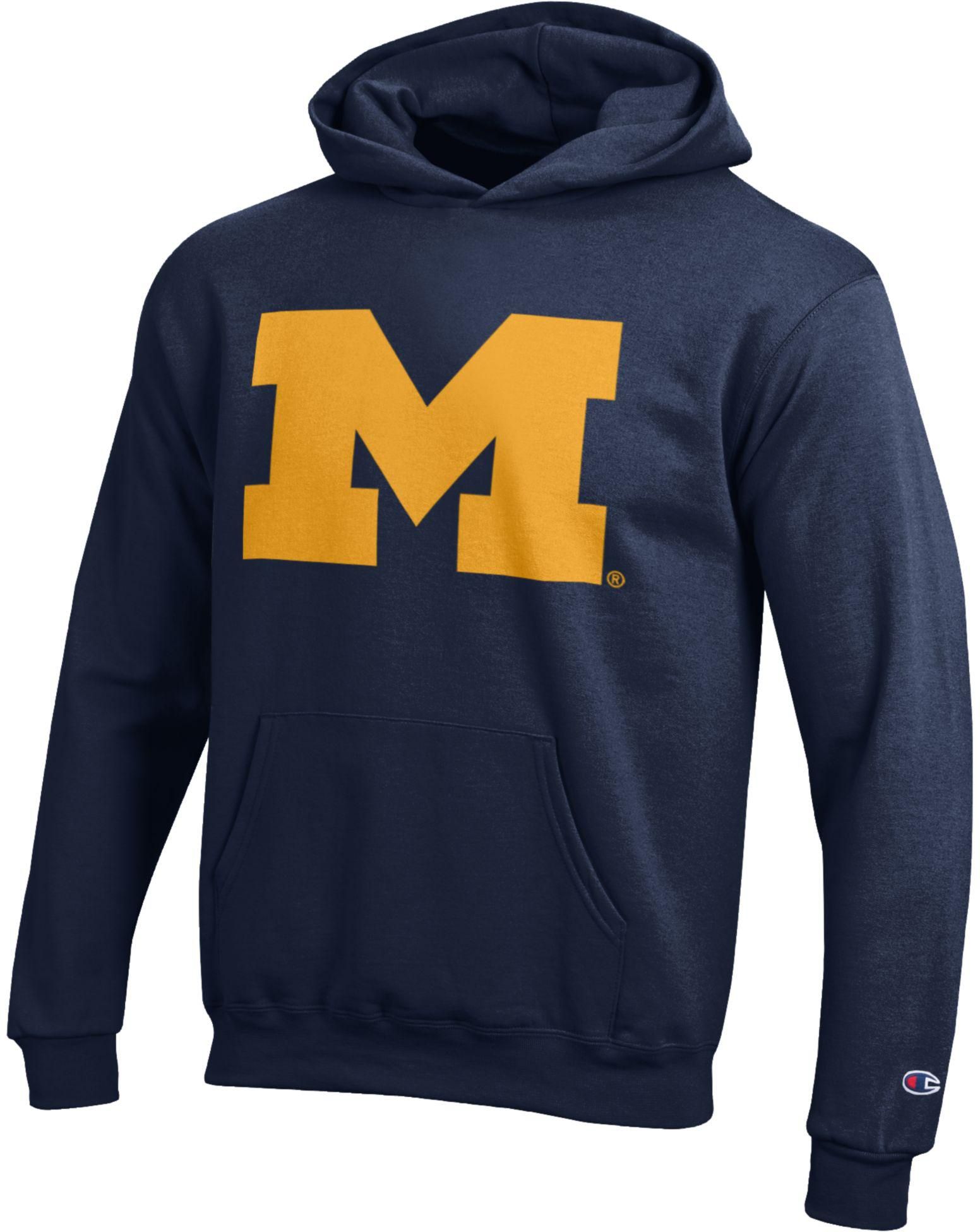 Champion Youth Michigan Wolverines Eco Powerblend Blue Hoodie
