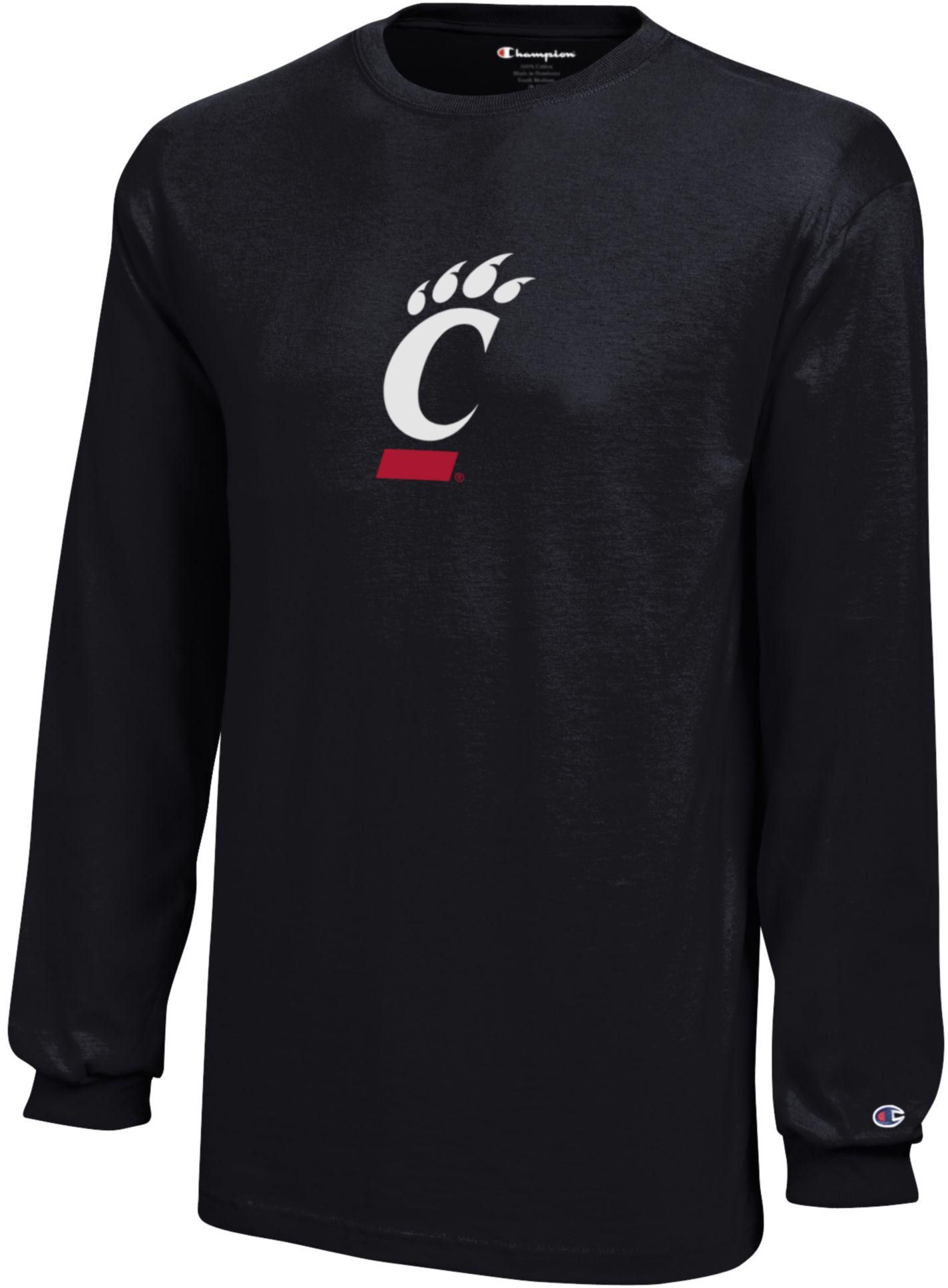 Champion Youth Cincinnati Bearcats Jersey Black Long Sleeve Shirt