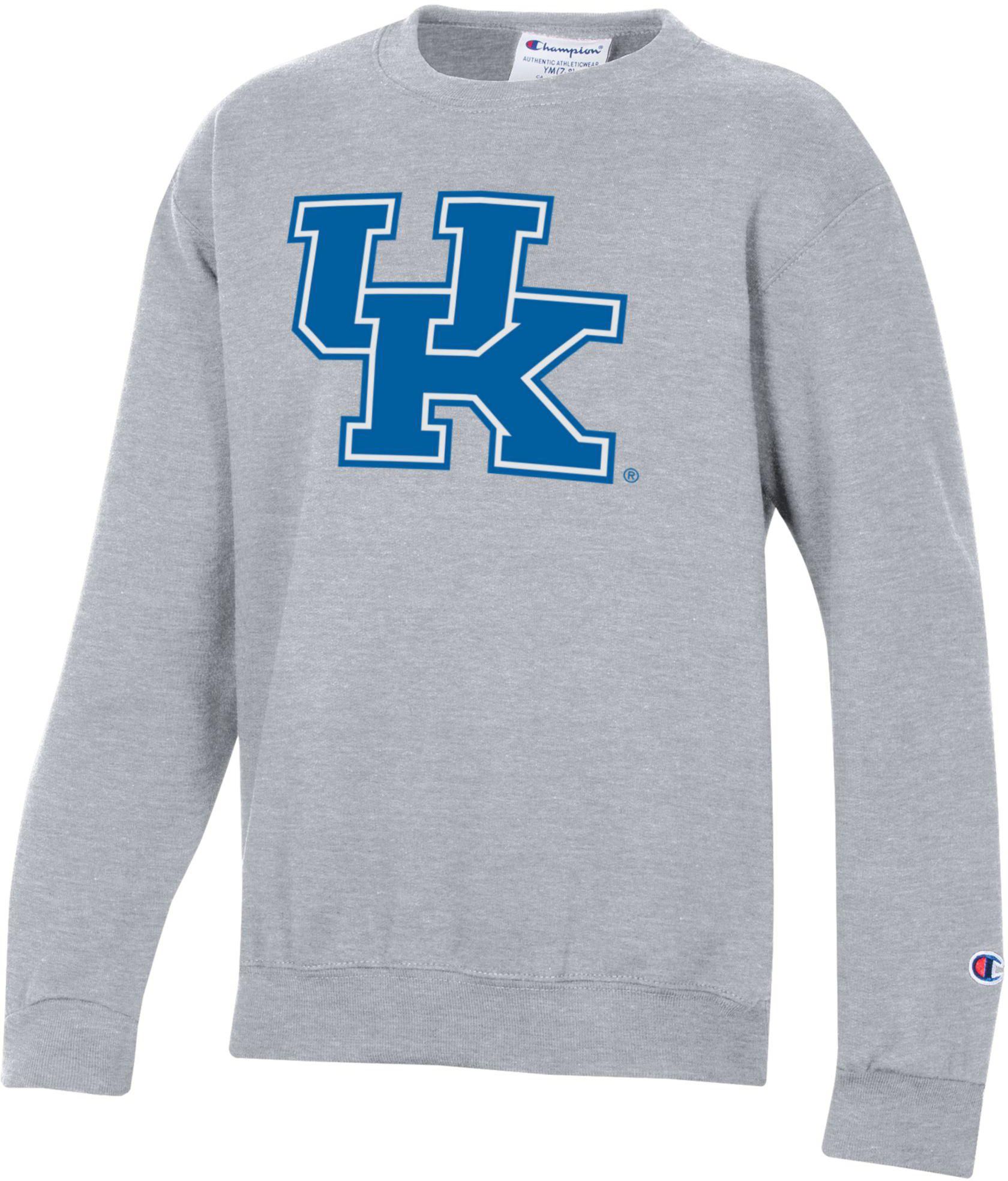 Champion Youth Kentucky Wildcats Powerblend Fleece Grey Crewneck Sweatshirt