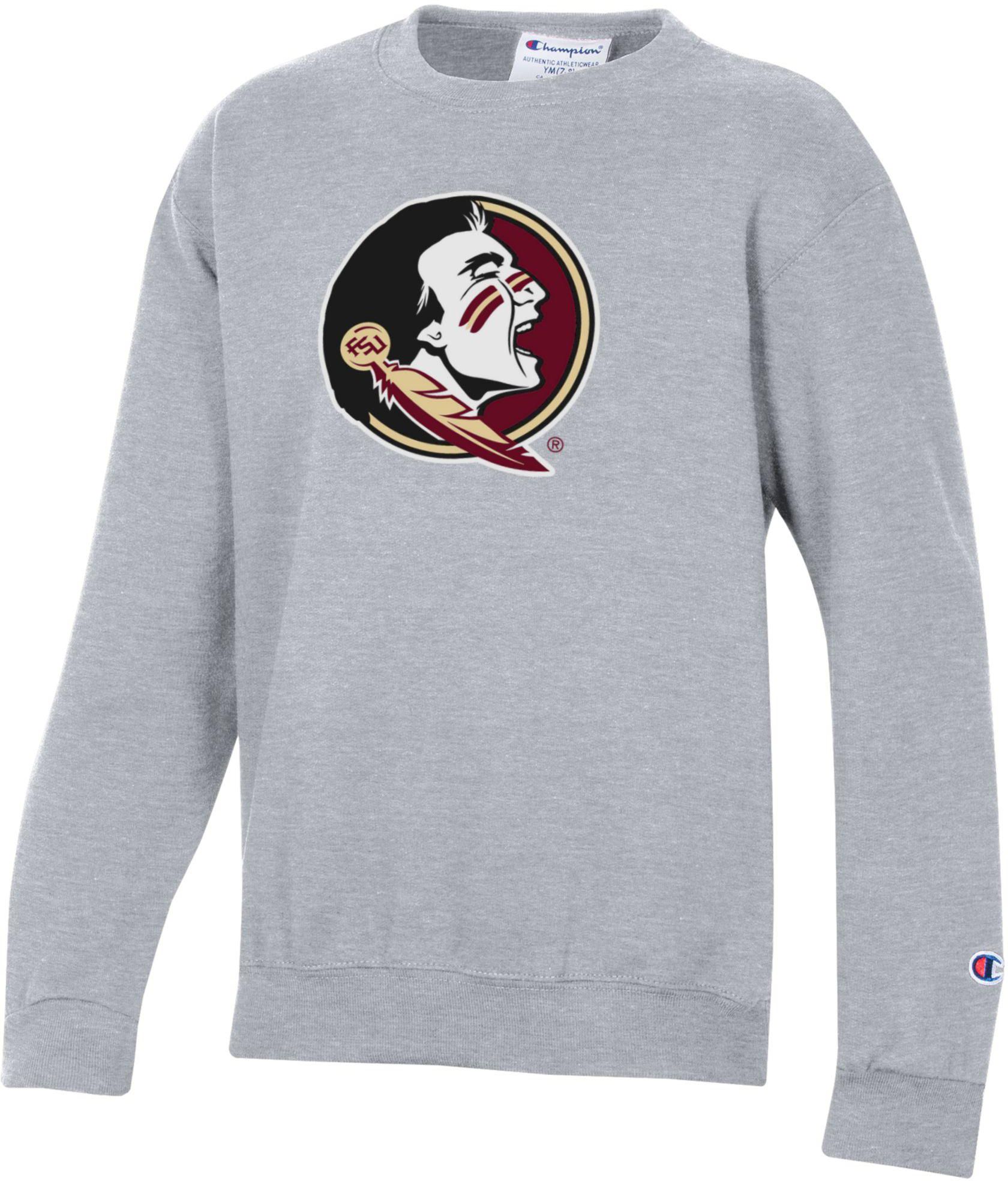 Champion Youth Florida State Seminoles Powerblend Fleece Grey Crewneck Sweatshirt