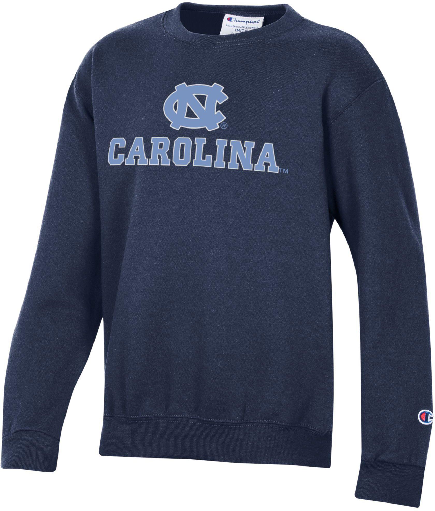 Champion Youth Carolina Tar Heels Powerblend Fleece Blue Crewneck Sweatshirt