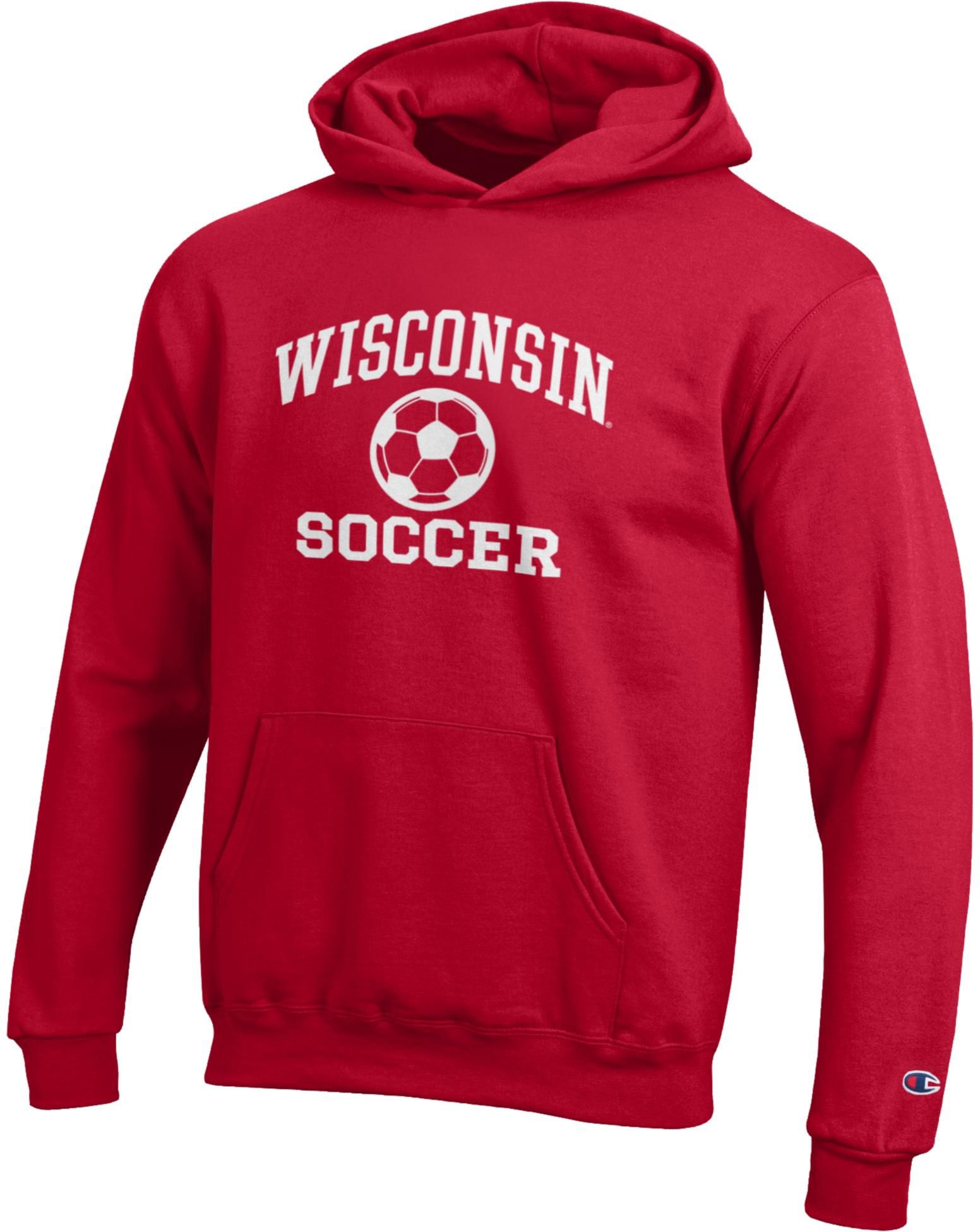 Champion Youth Wisconsin Badgers Eco Powerblend Soccer Hoodie