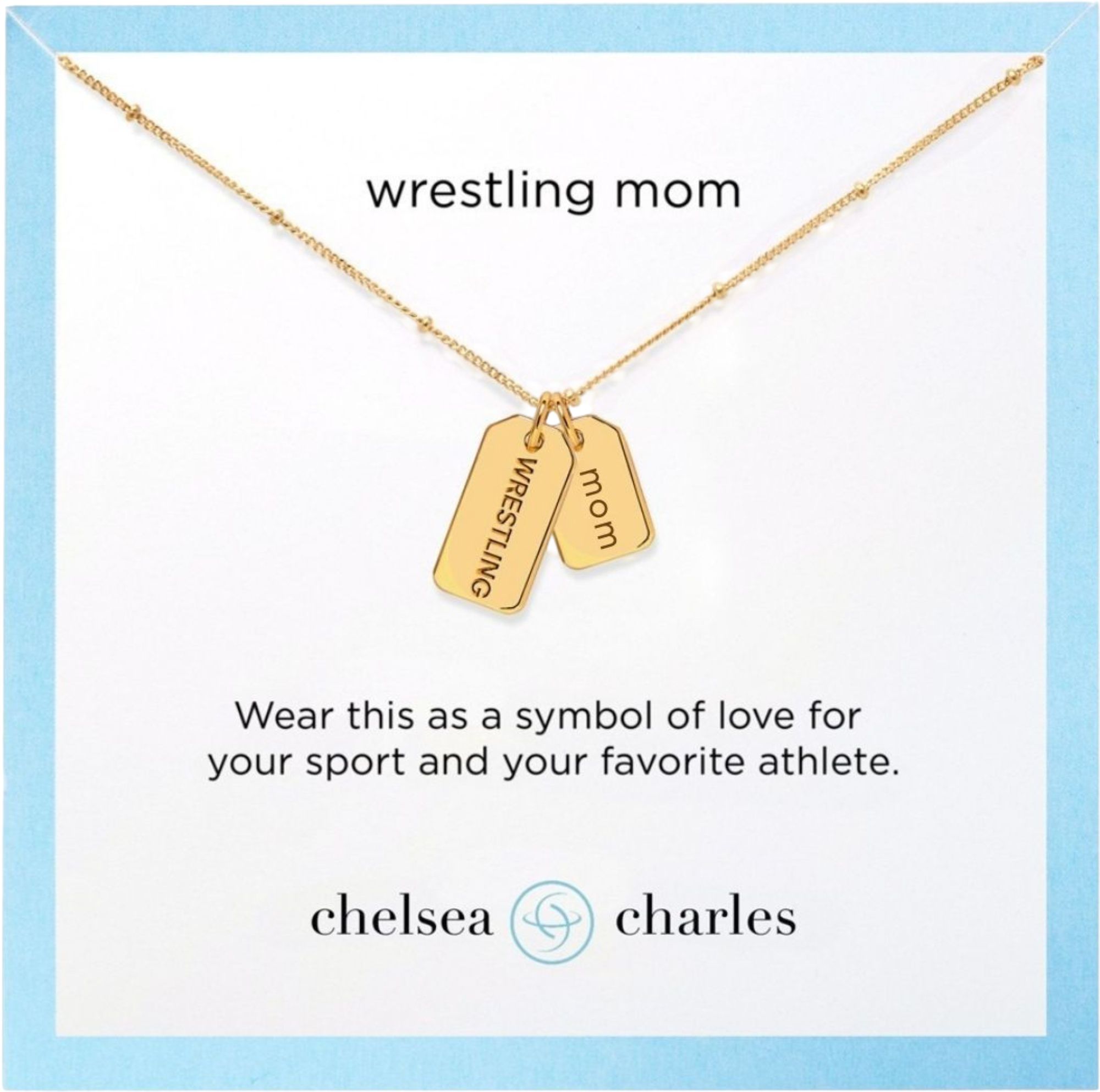 Chelsea Charles Wrestling Mom Double Charm Gold Necklace