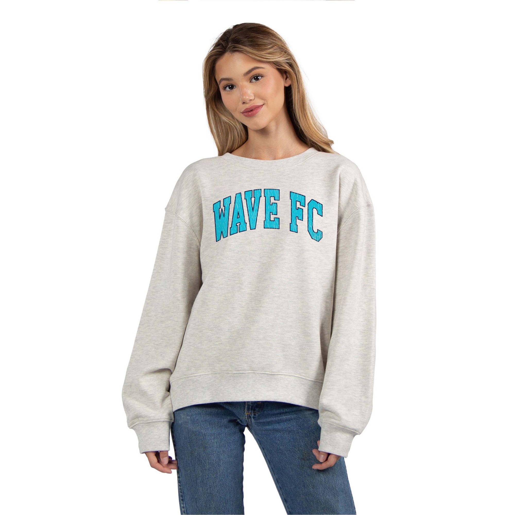chicka-d Women's San Diego Wave FC Grey Wordmark Crewneck Sweatshirt
