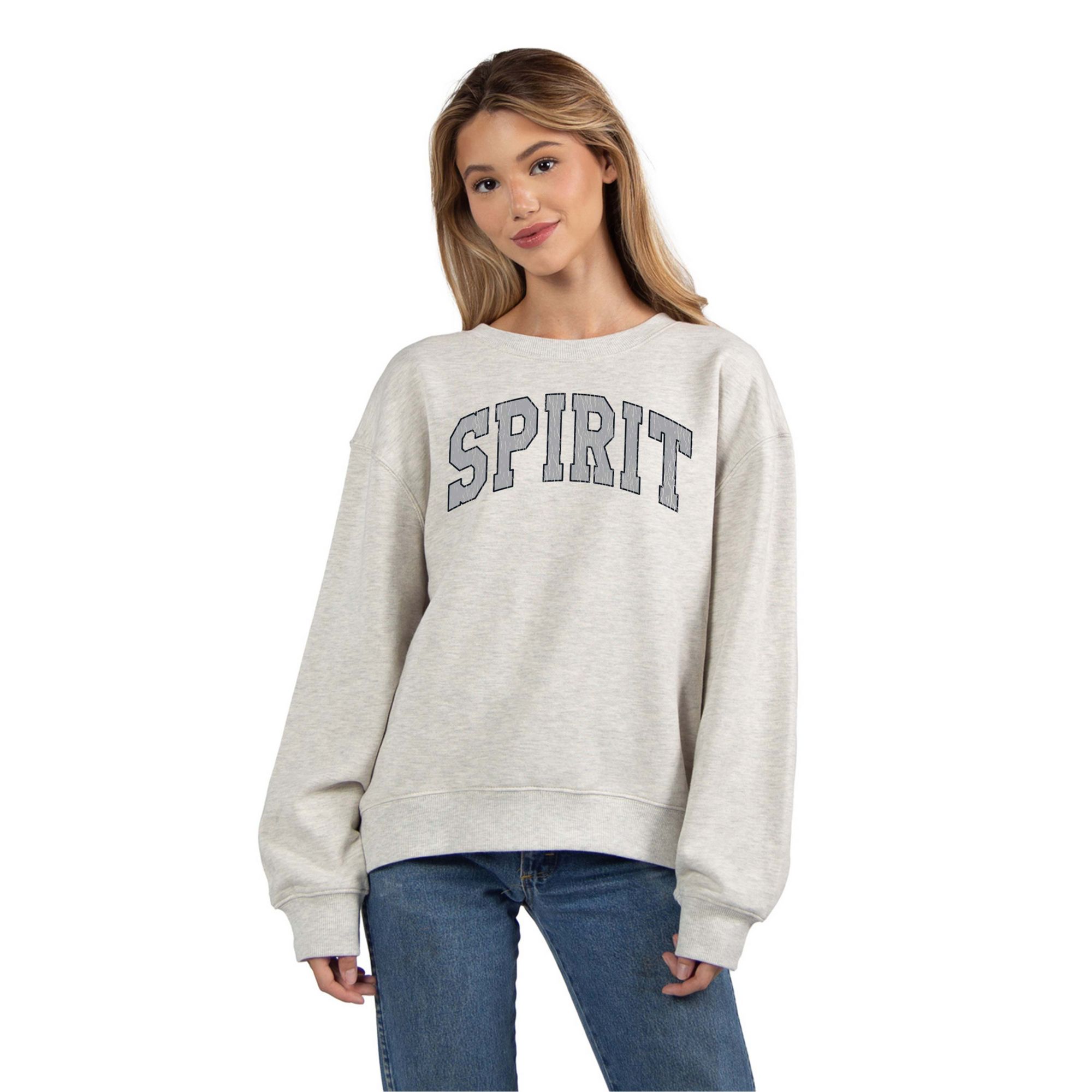 chicka-d Women's Washington Spirit Grey Wordmark Crewneck Sweatshirt