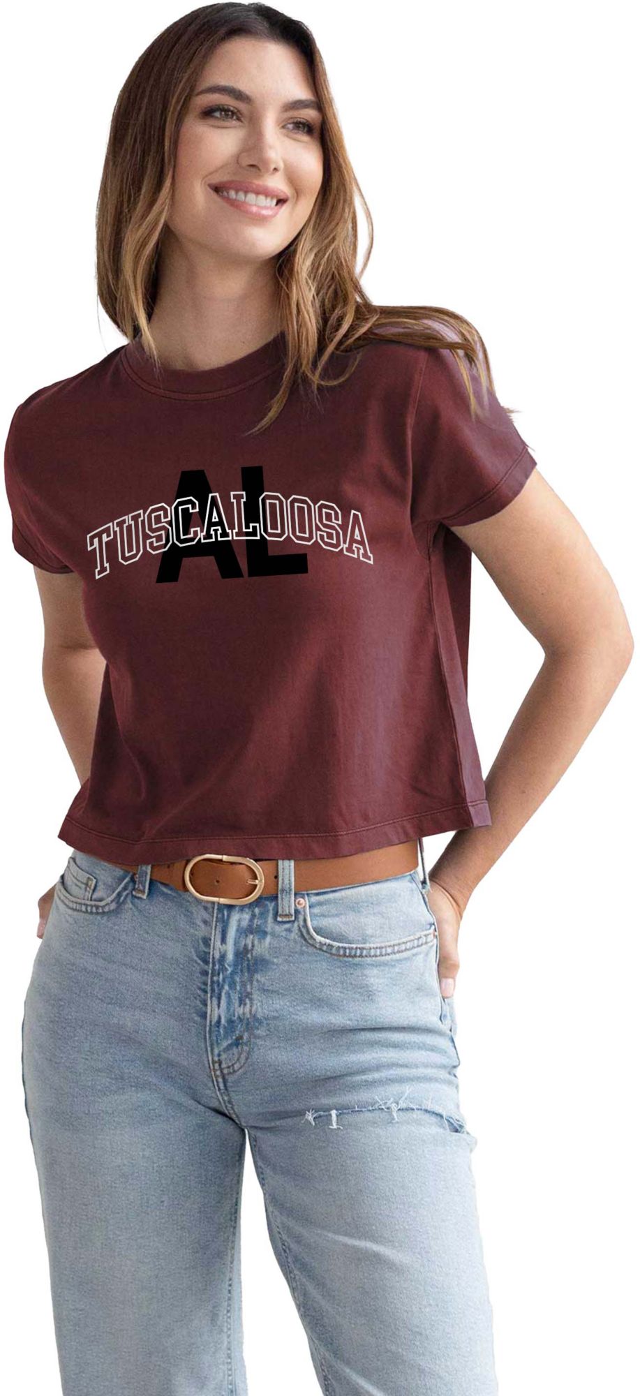 chicka-d Women's Tuscaloosa Dark Maroon Montauk T-Shirt