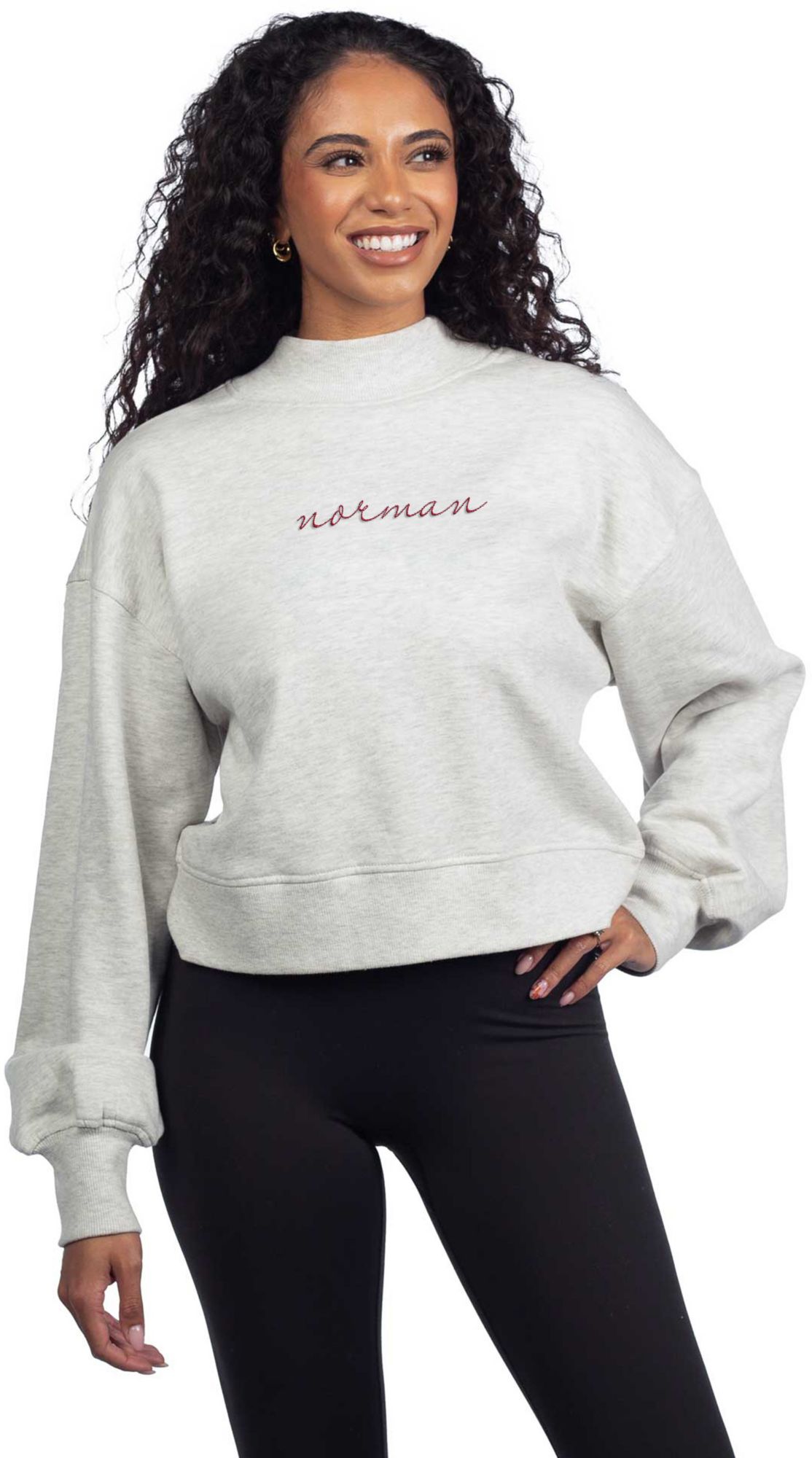chicka-d Women's Norman Gray Hailey Crewneck Sweatshirt