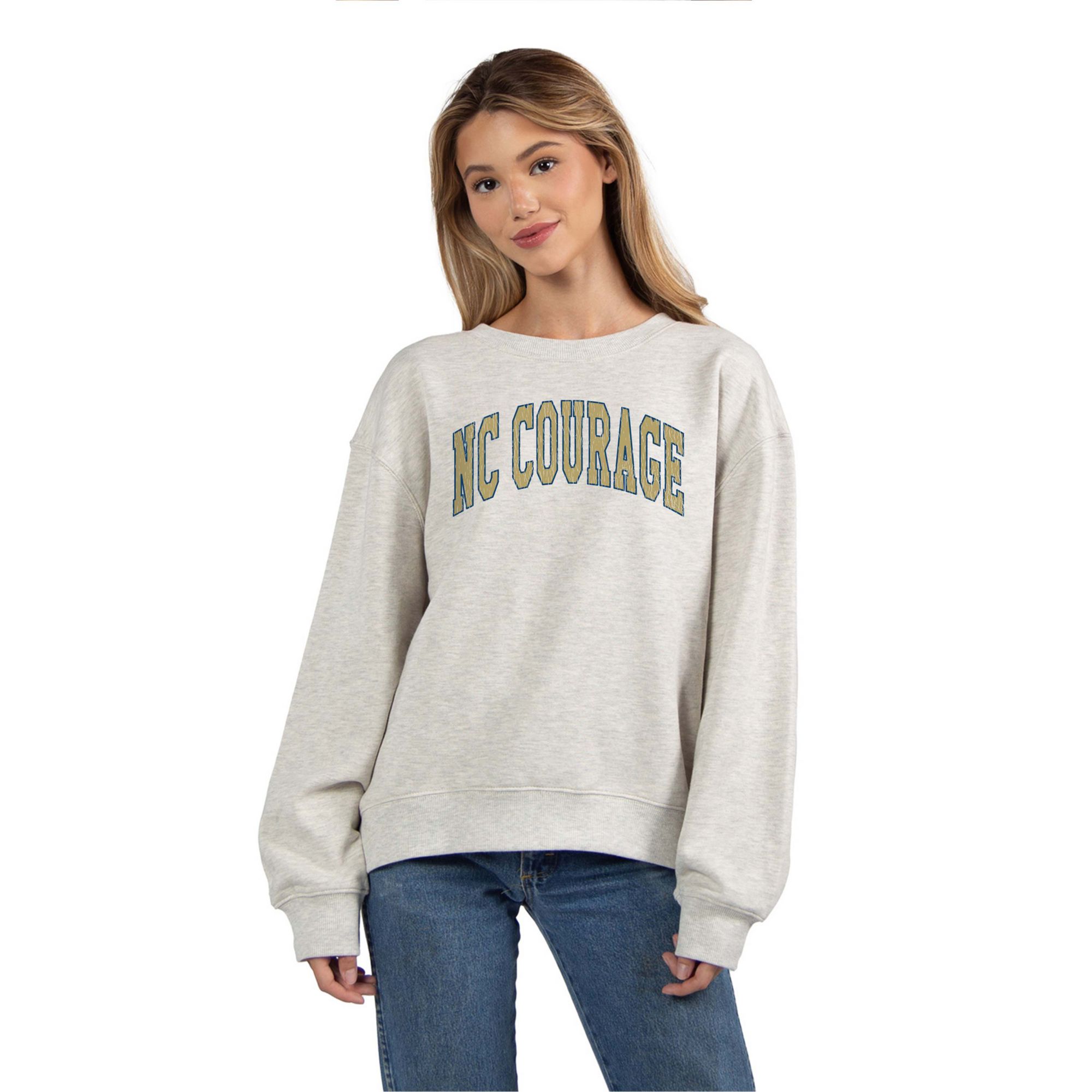chicka-d Women's North Carolina Courage Grey Wordmark Crewneck Sweatshirt