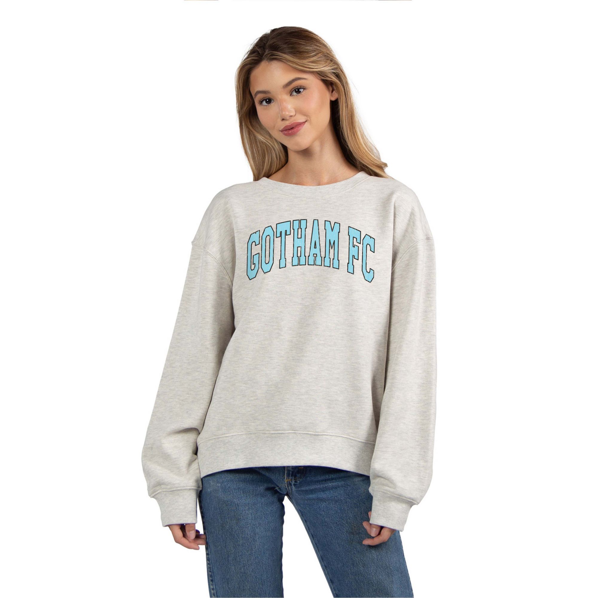 chicka-d Women's NJ/NY Gotham FC Grey Wordmark Crewneck Sweatshirt