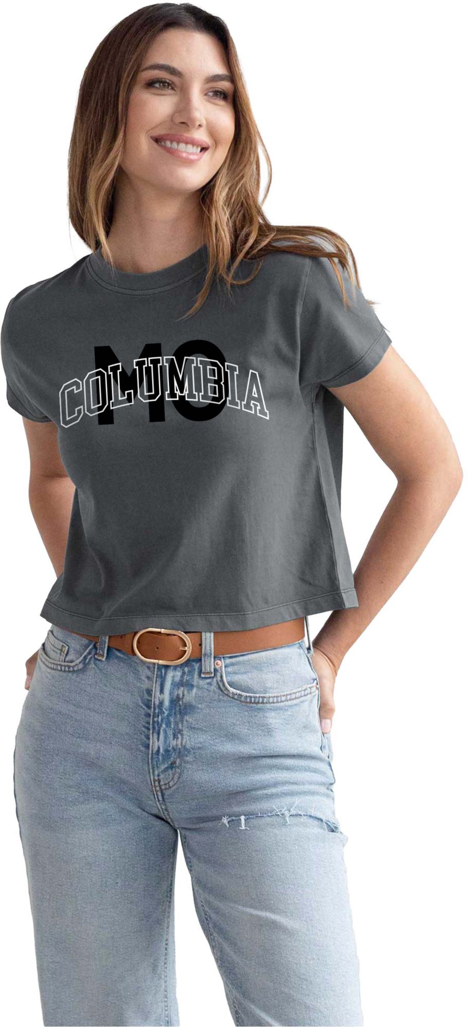 chicka-d Women's Columbia Dark Grey Montauk T-Shirt