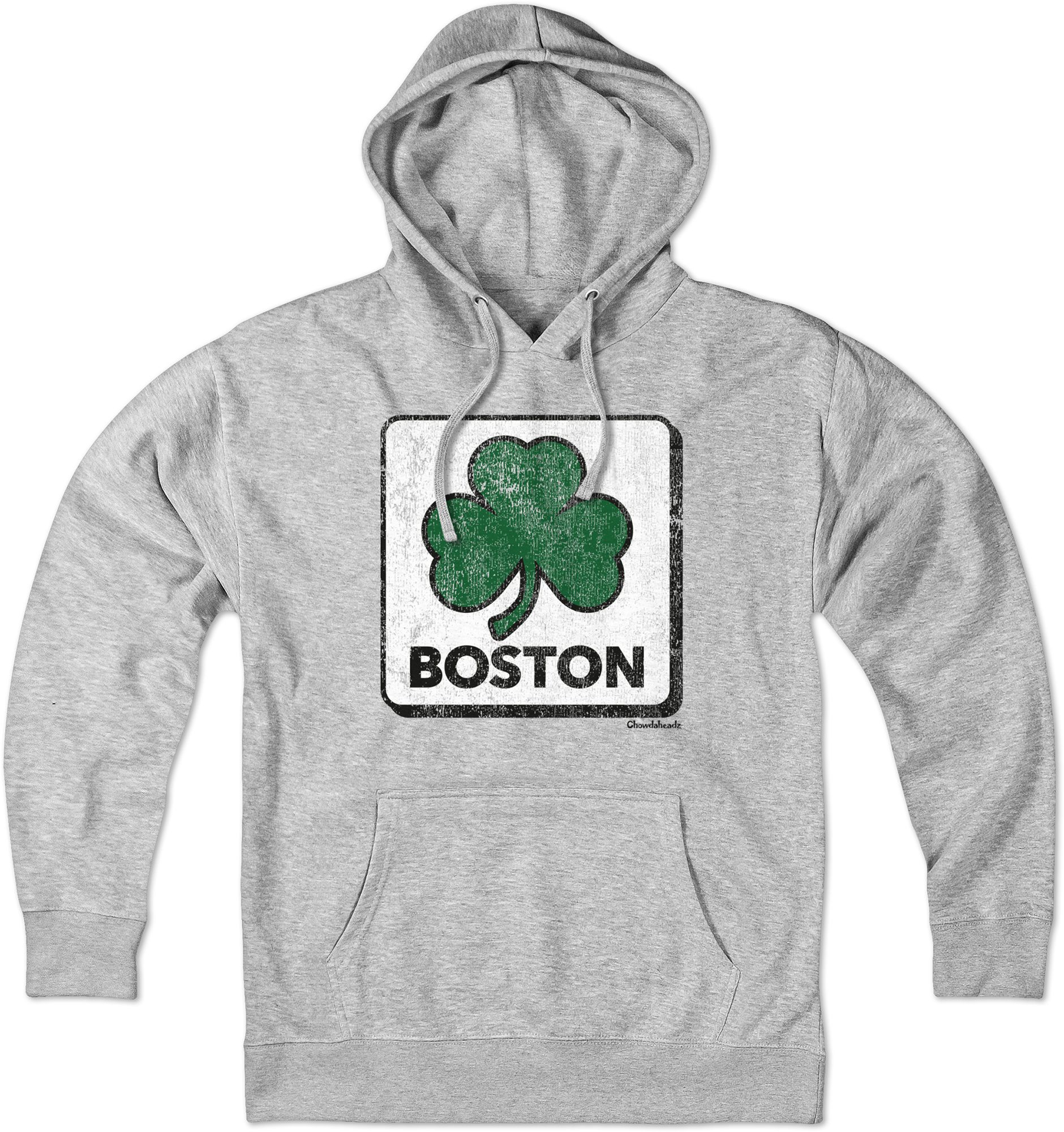 Chowdaheadz Adult Boston Grey Clover Pullover Hoodie
