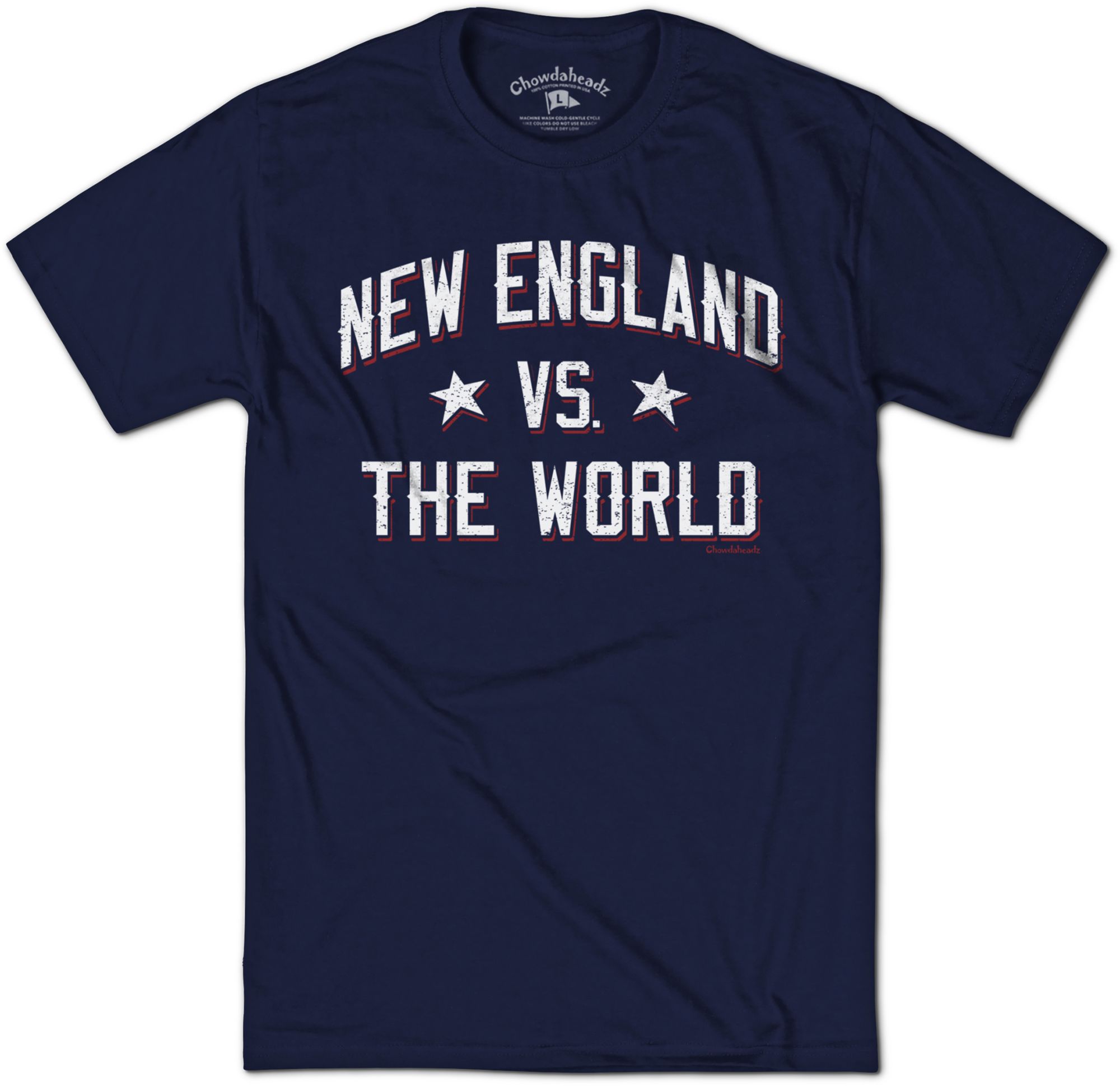 Chowdaheadz Adult Boston Navy 'New Englad VS The World' T-Shirt