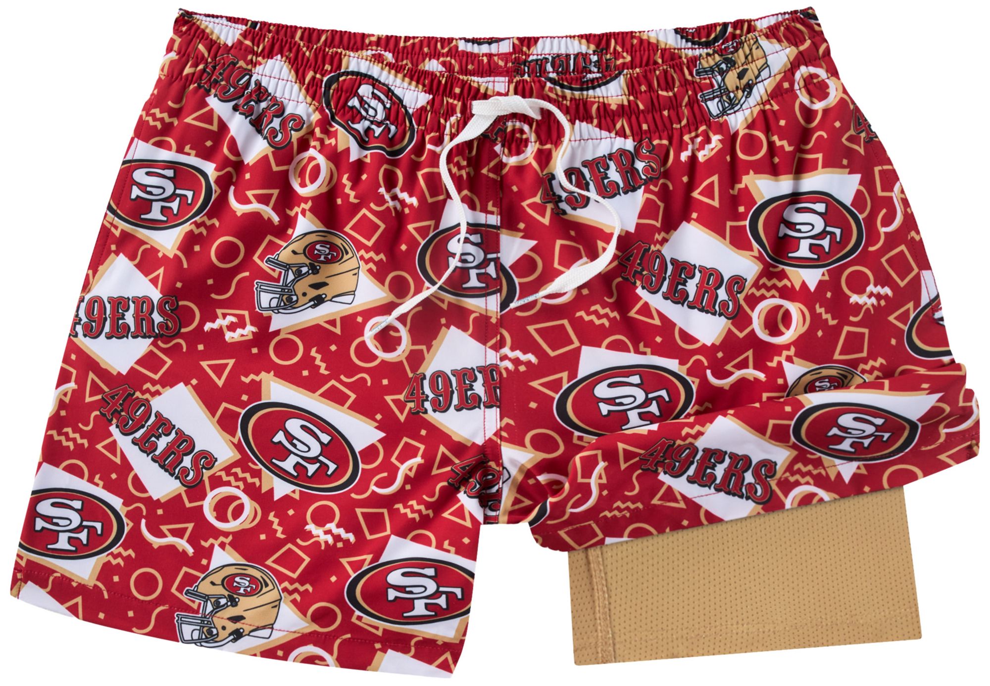 chubbies Men's San Francisco 49ers Red Game Day Swim Trunks