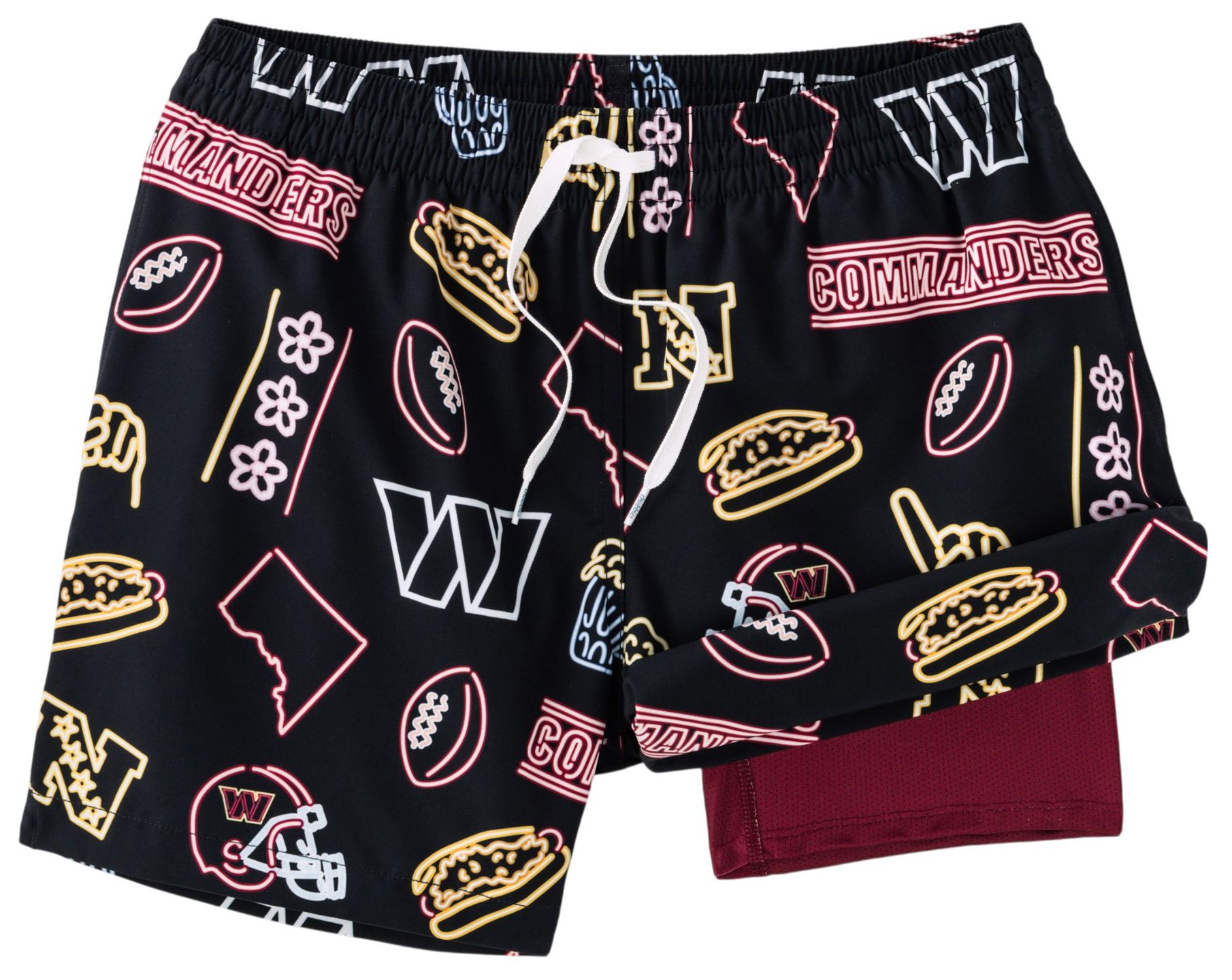 chubbies Men's Washington Commanders Open Red Neon Swim Trunks