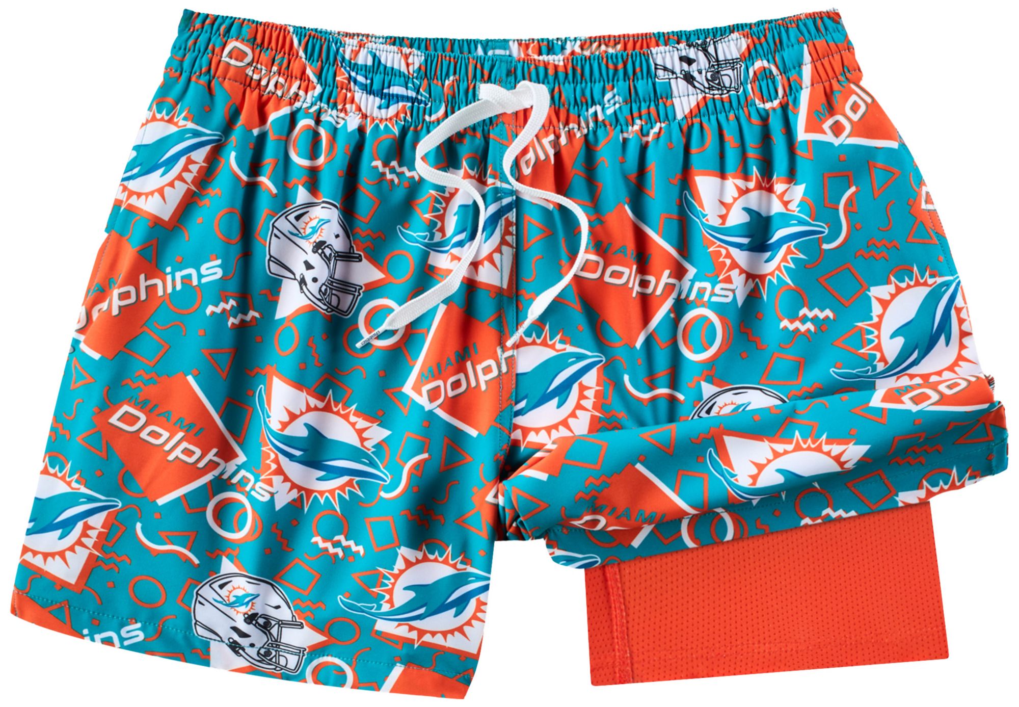 chubbies Men's Miami Dolphins Aqua Game Day Swim Trunks