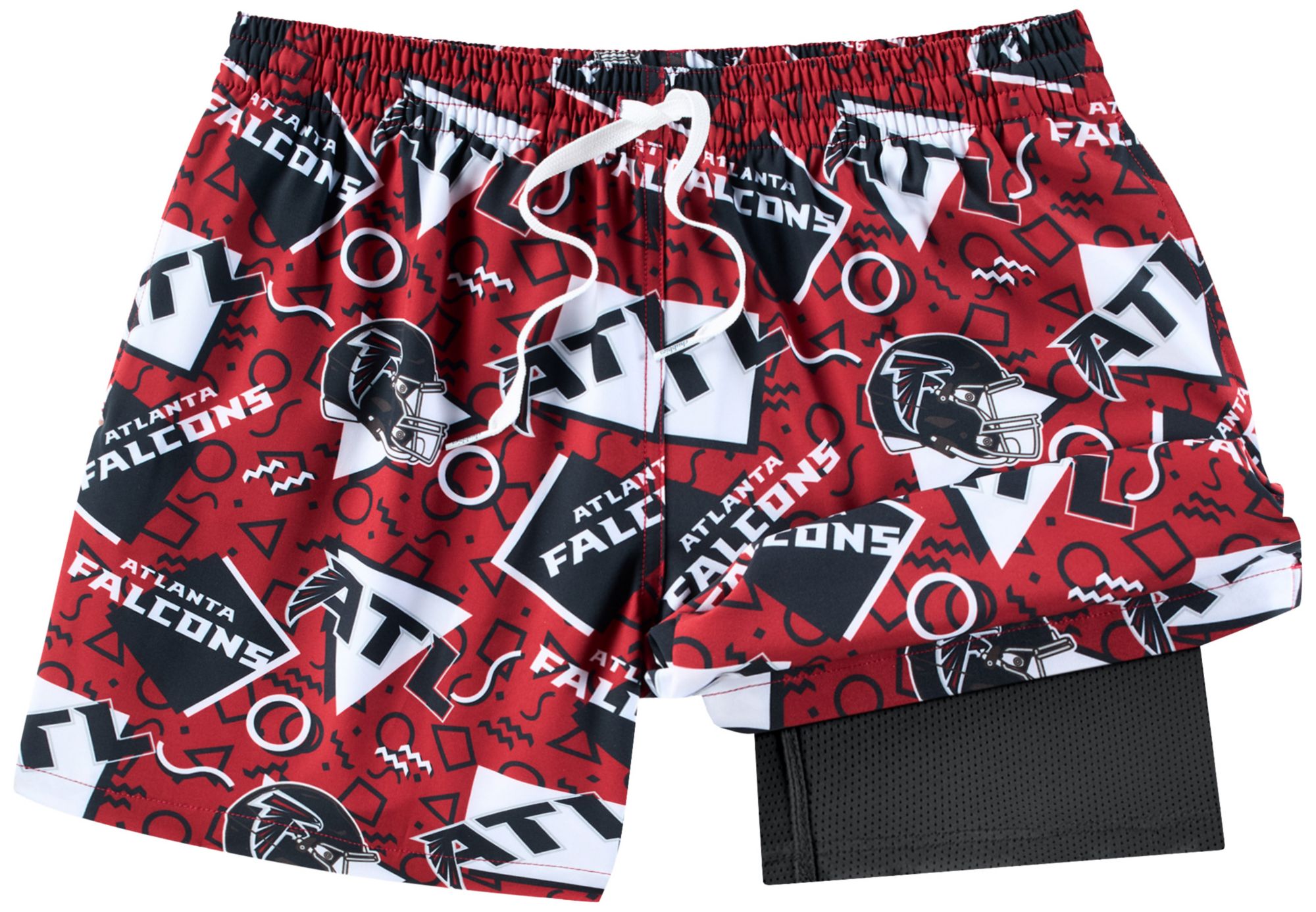 chubbies Men's Atlanta Falcons Red Game Day Swim Trunks