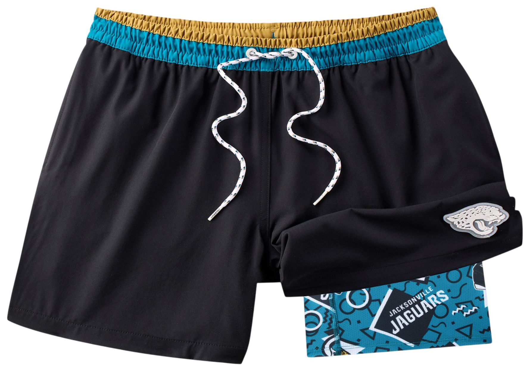 chubbies Men's Jacksonville Jaguars Black Secret Swim Trunks
