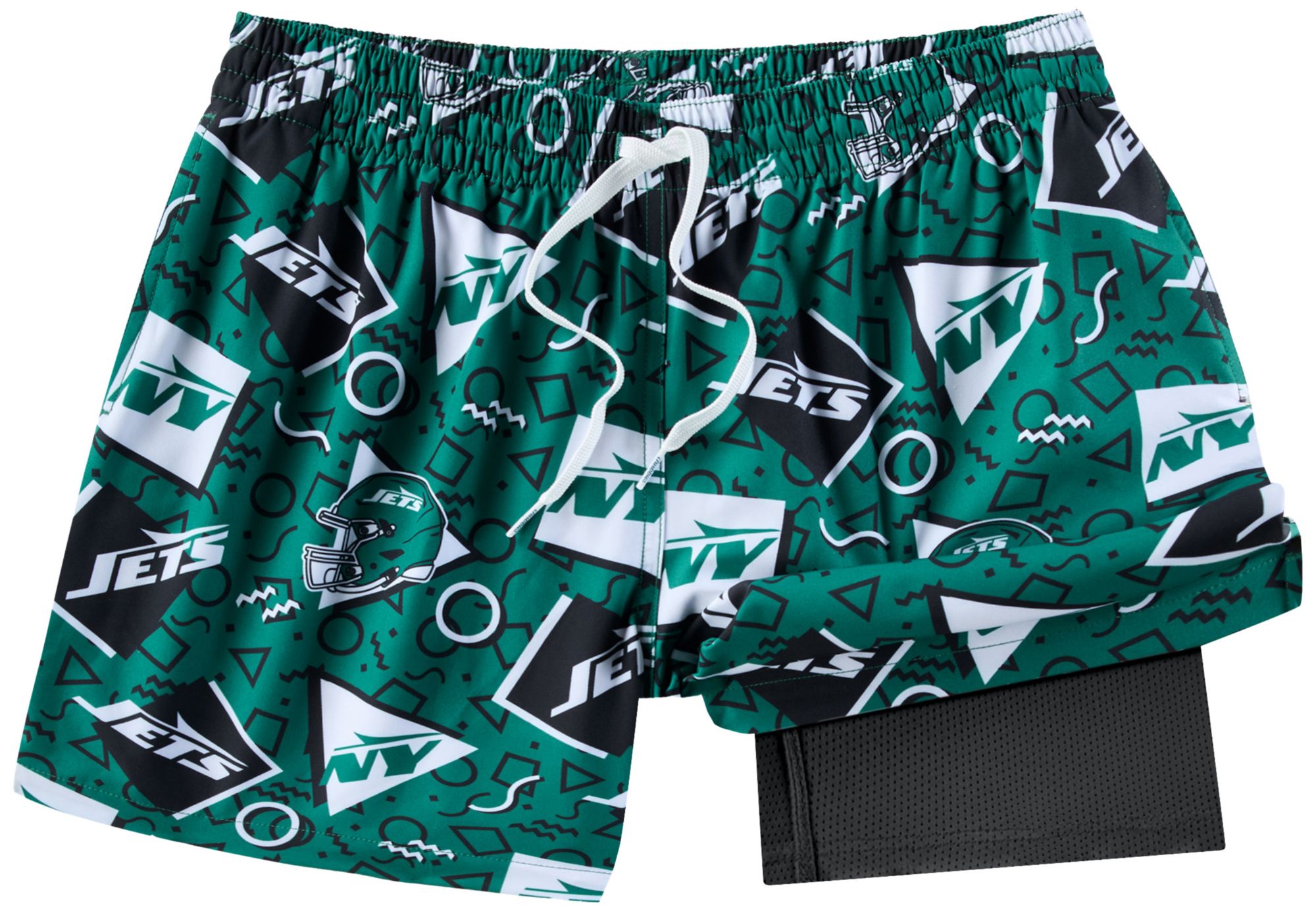 chubbies Men's New York Jets Green Game Day Swim Trunks