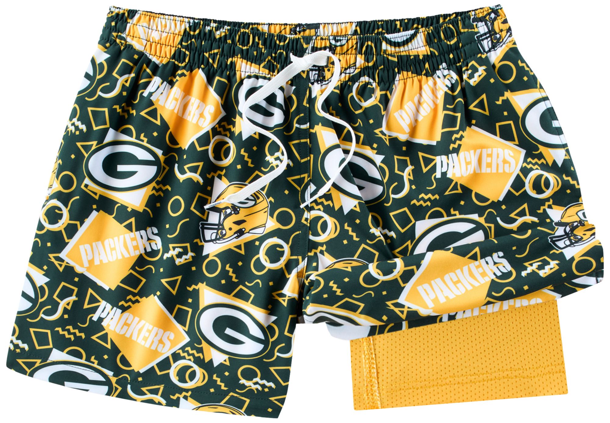 chubbies Men's Green Bay Packers Green Game Day Swim Trunks