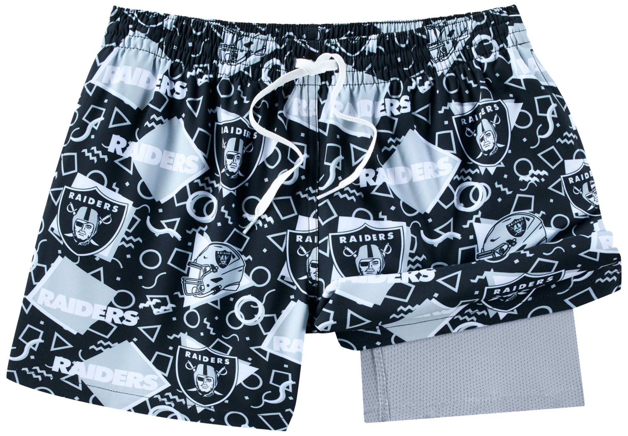 chubbies Men's Las Vegas Raiders Black Game Day Swim Trunks