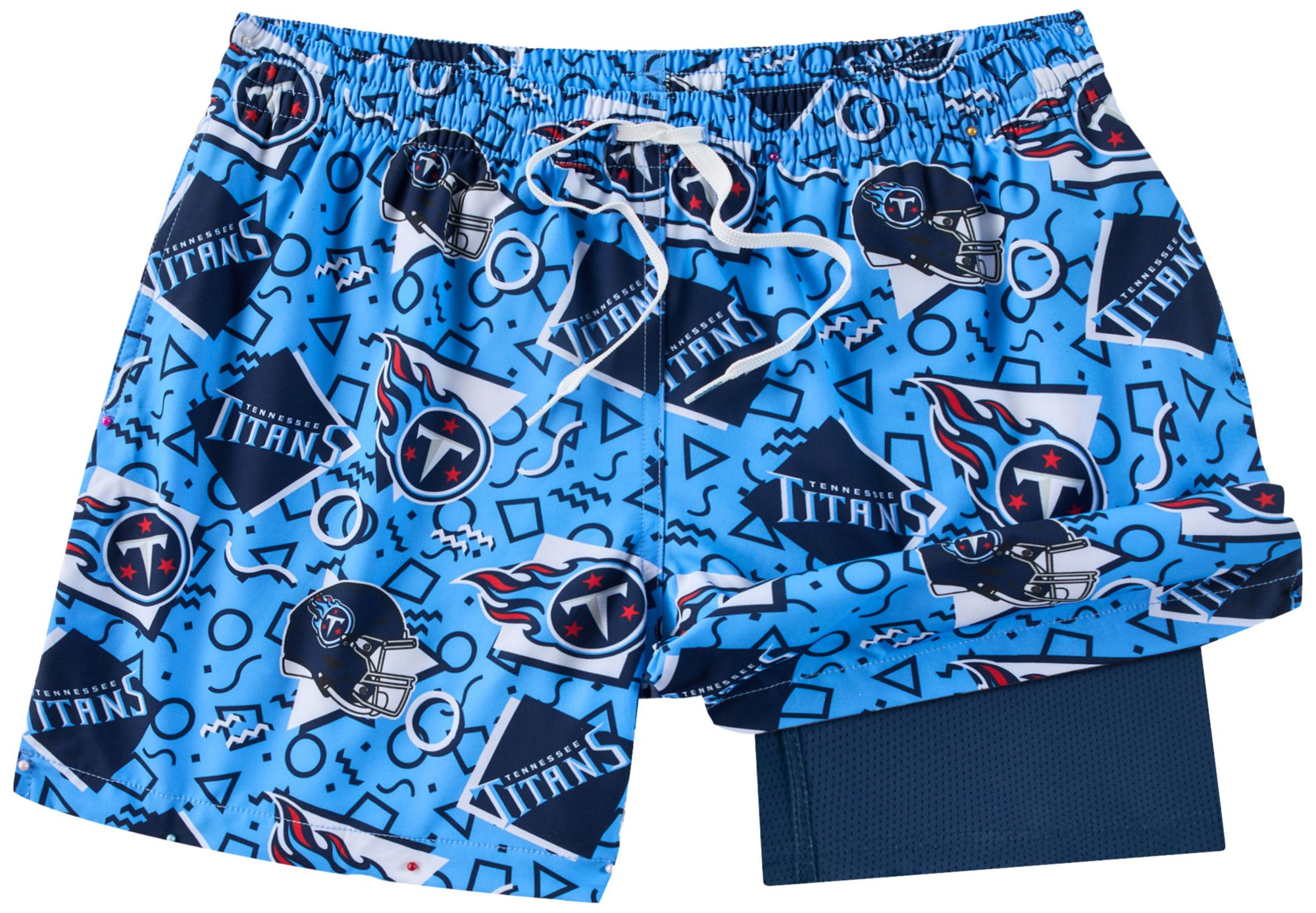 chubbies Men's Tennessee Titans Blue Game Day Swim Trunks