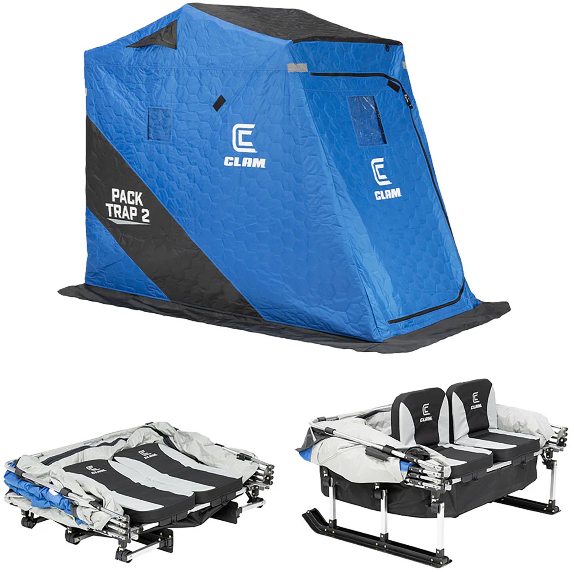Clam Outdoors Pack Trap 2 Portable Ice Shelter