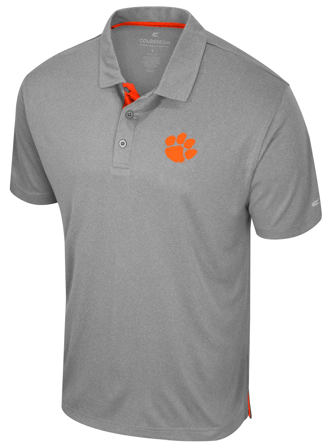Colosseum Men's Clemson Tigers Heather Grey Polo