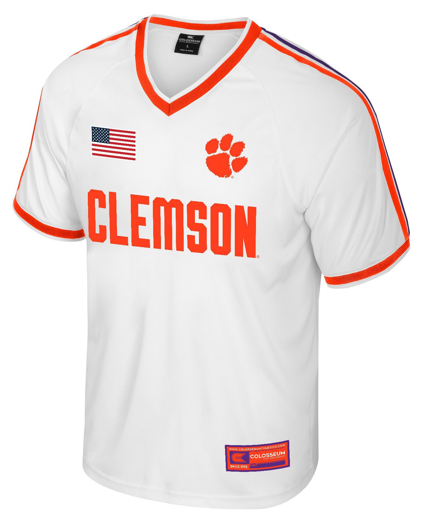 Colosseum Men's Clemson Tigers White Soccer Jersey