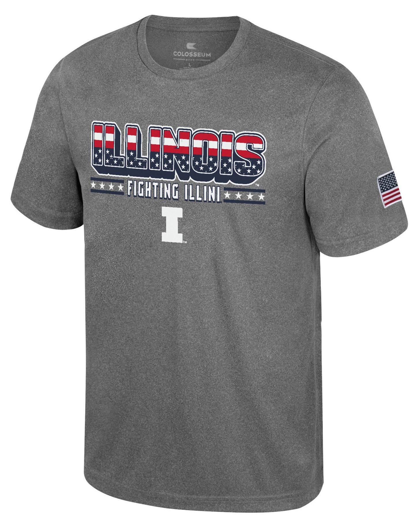 Colosseum Men's Illinois Fighting Illini Heather Charcoal Blade T-Shirt