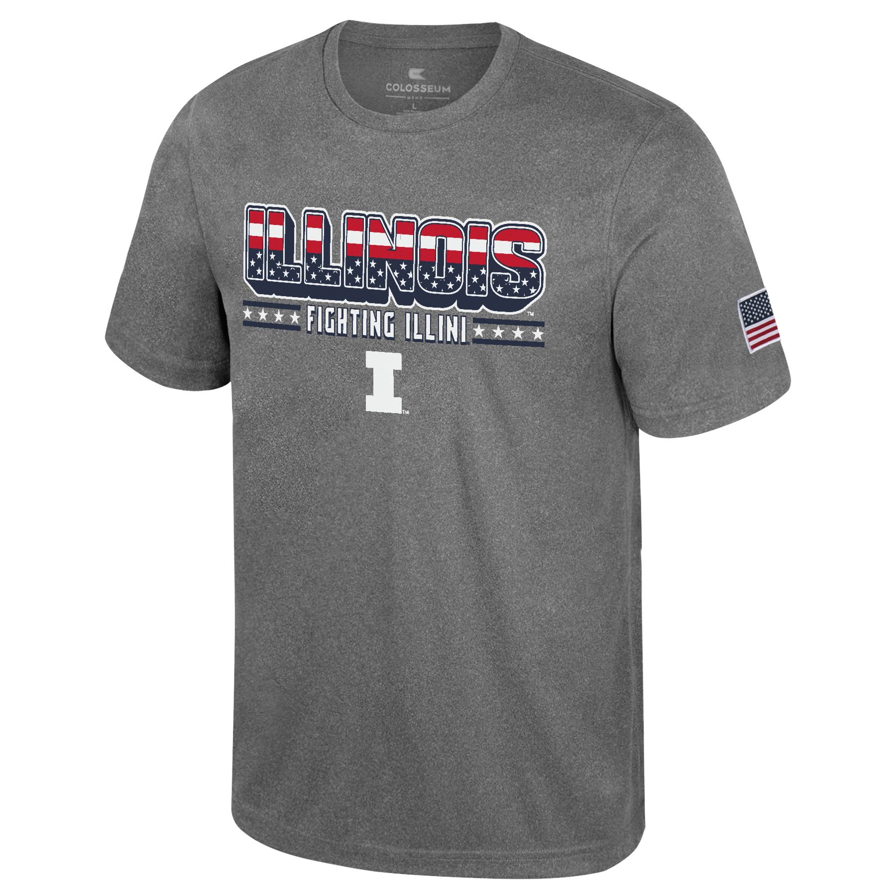 Colosseum Men's Illinois Fighting Illini Grey Herald T-Shirt