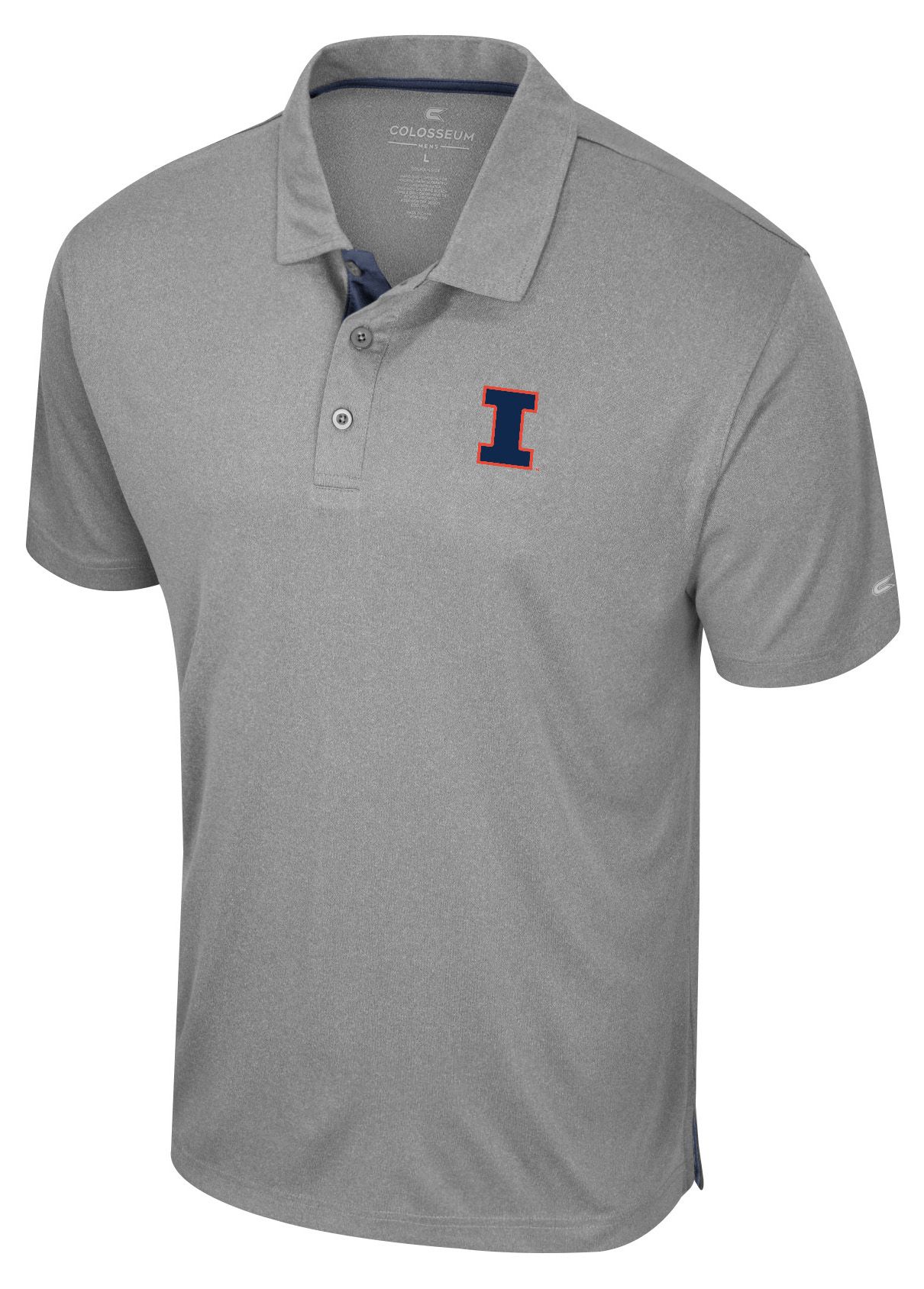 Colosseum Men's Illinois Fighting Illini Heather Grey Polo