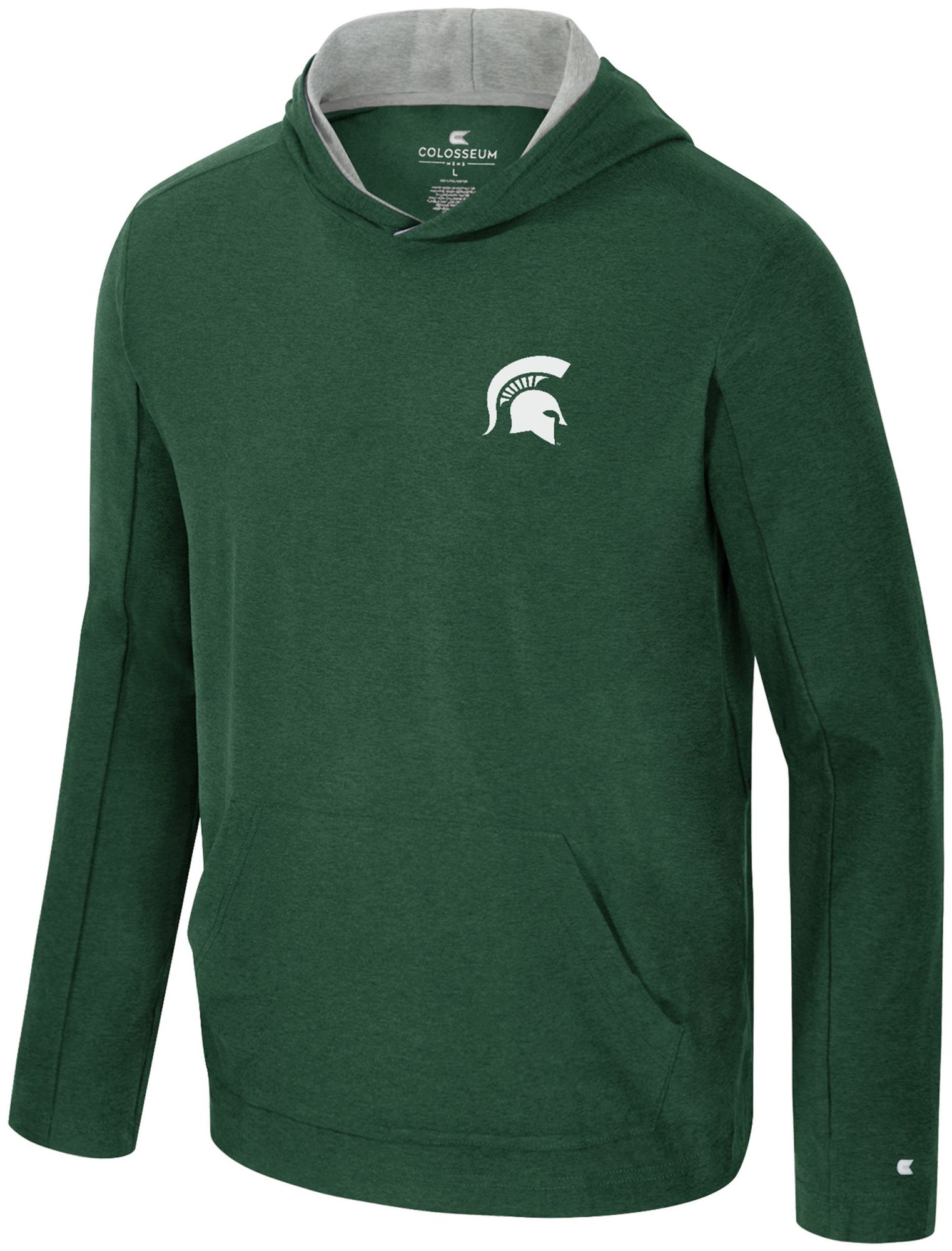 Colosseum Men's Michigan State Spartans Green Long Sleeve Hoodie T-Shirt