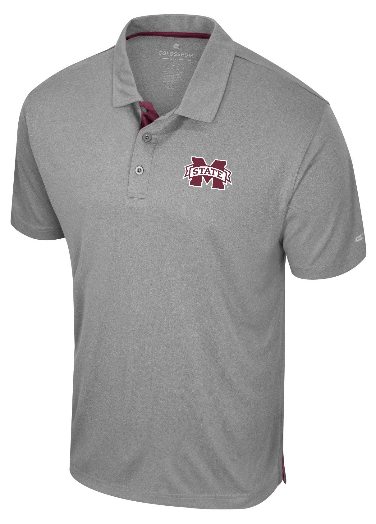 Colosseum Men's Mississippi State Bulldogs Heather Grey Polo