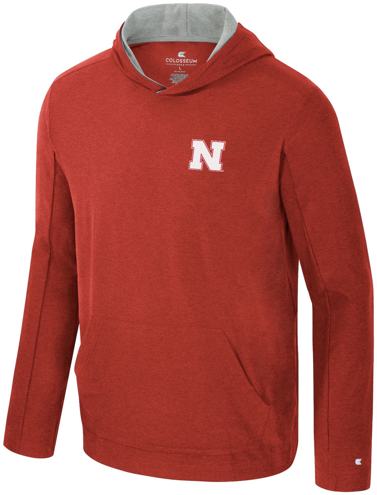 Colosseum Men's Nebraska Cornhuskers Red Long Sleeve Hoodie T-Shirt