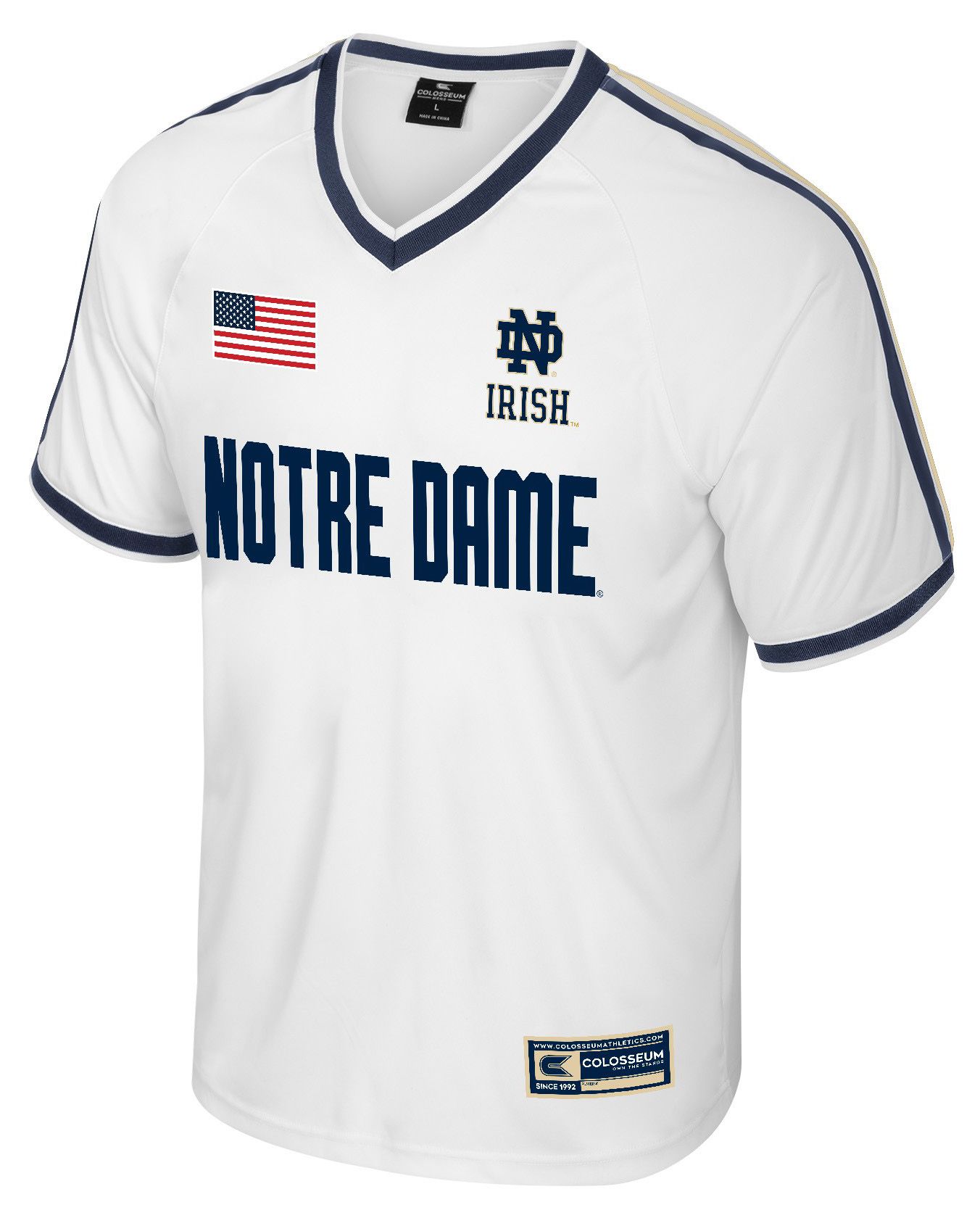Colosseum Men's Notre Dame Fighting Irish White Soccer Jersey