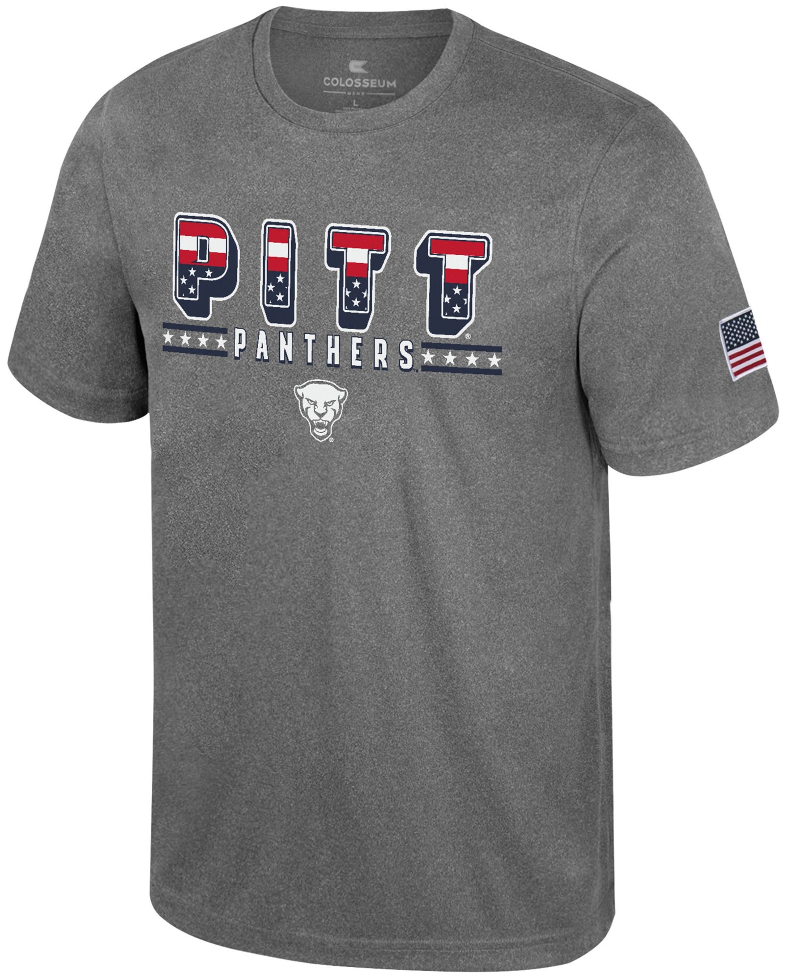 Colosseum Men's Pitt Panthers Heather Charcoal Blade T-Shirt