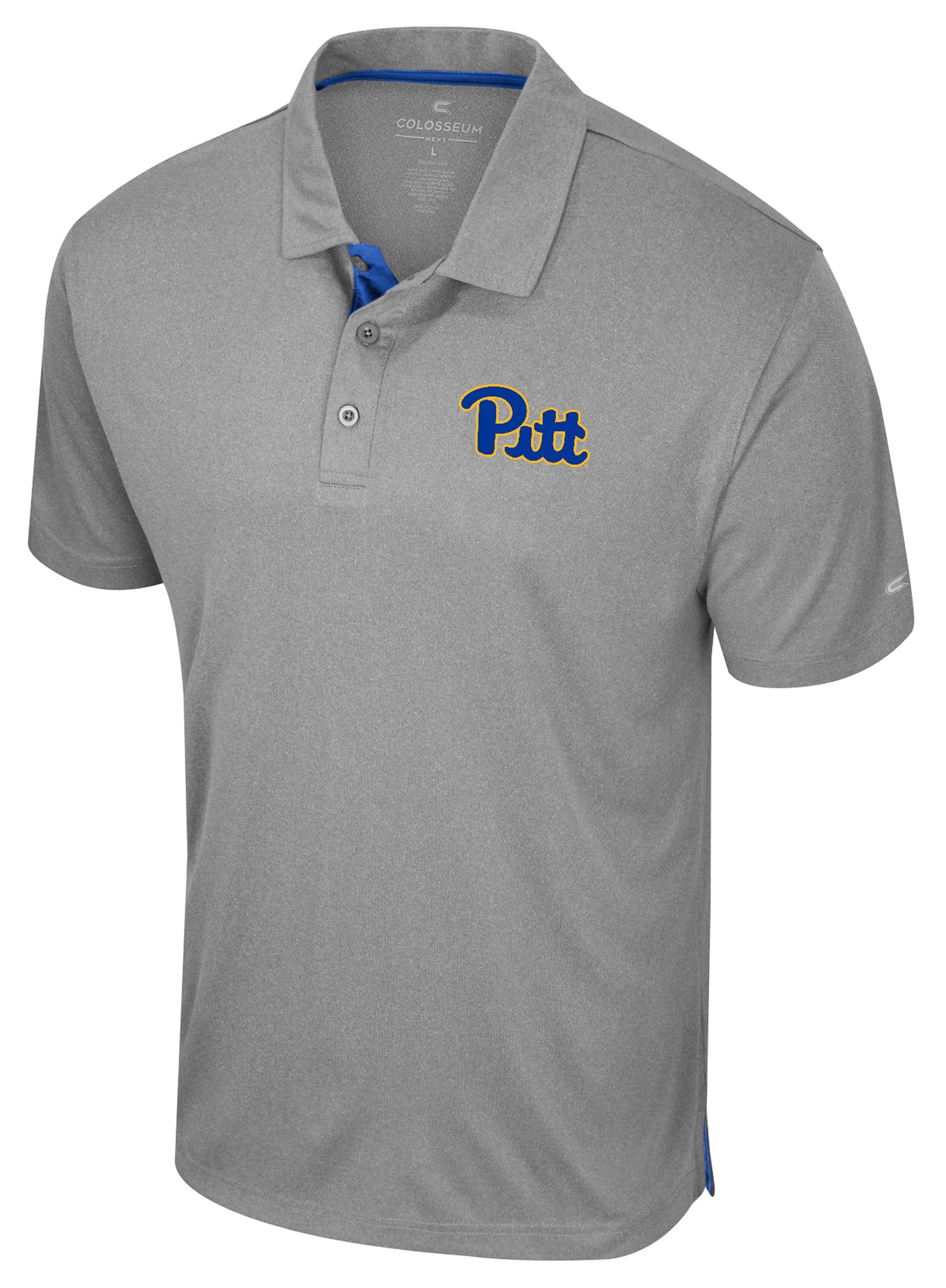 Colosseum Men's Pitt Panthers Heather Grey Polo