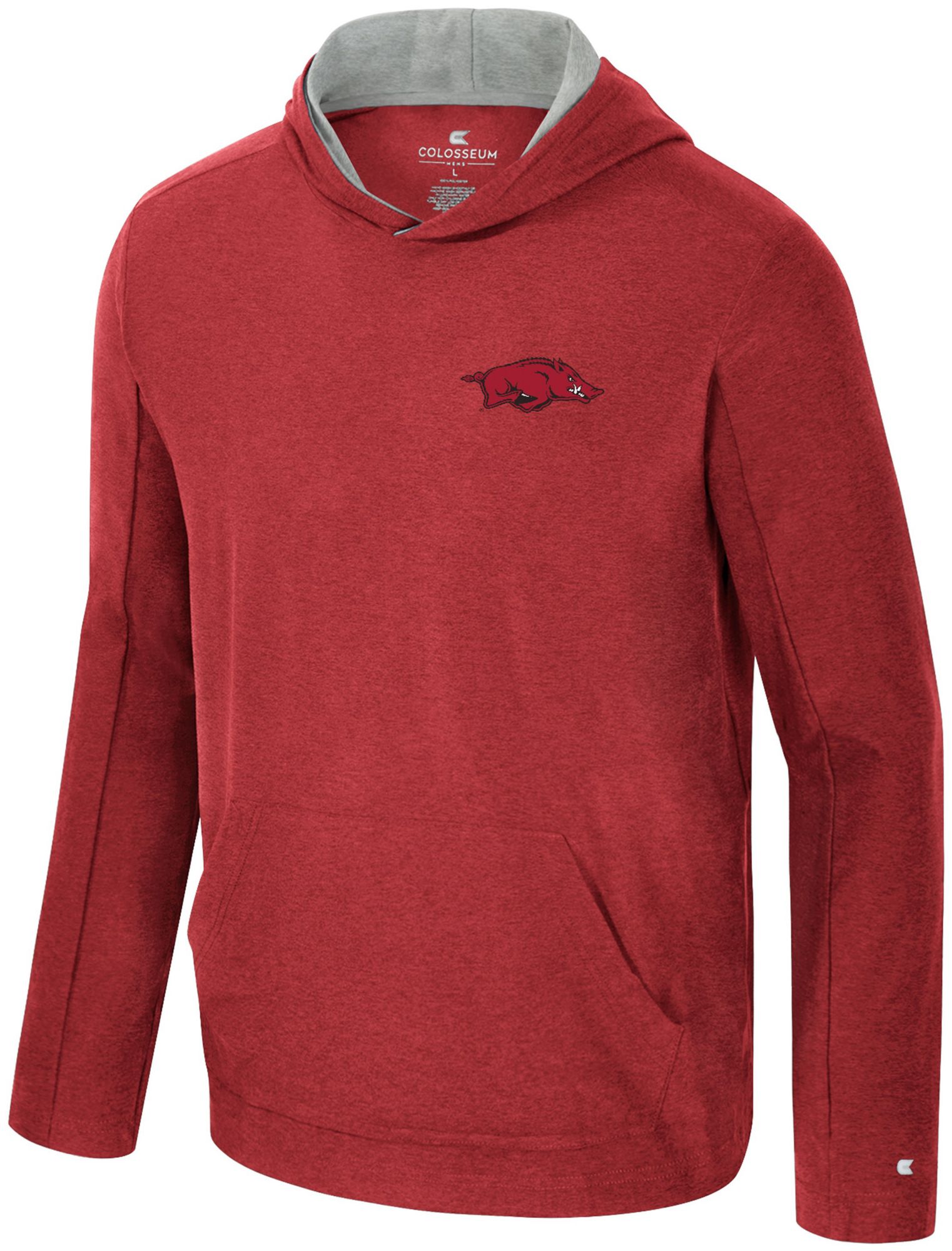 Colosseum Men's Arkansas Razorbacks Cardinal Long Sleeve Hoodie T-Shirt