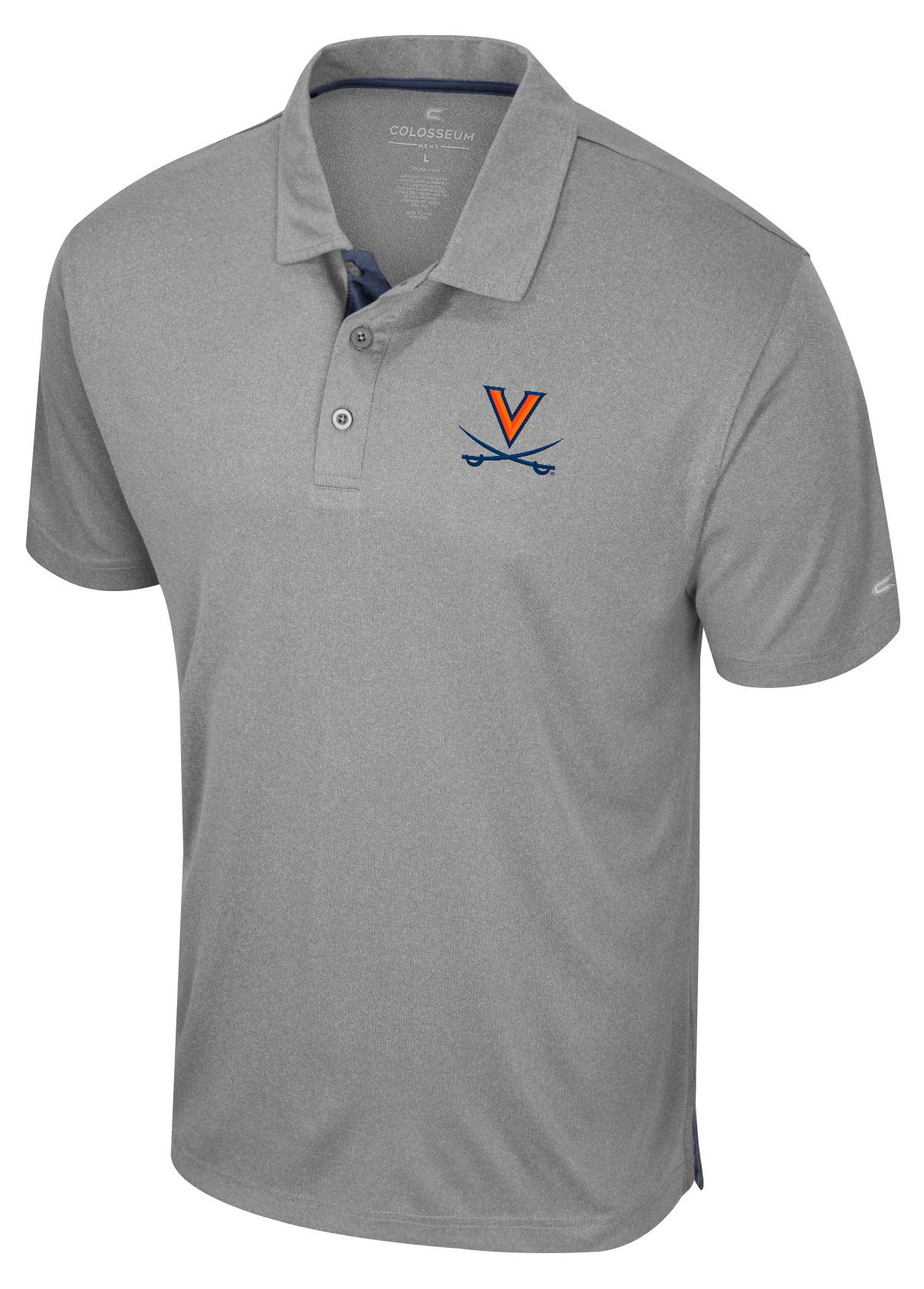 Colosseum Men's Virginia Cavaliers Heather Grey Polo