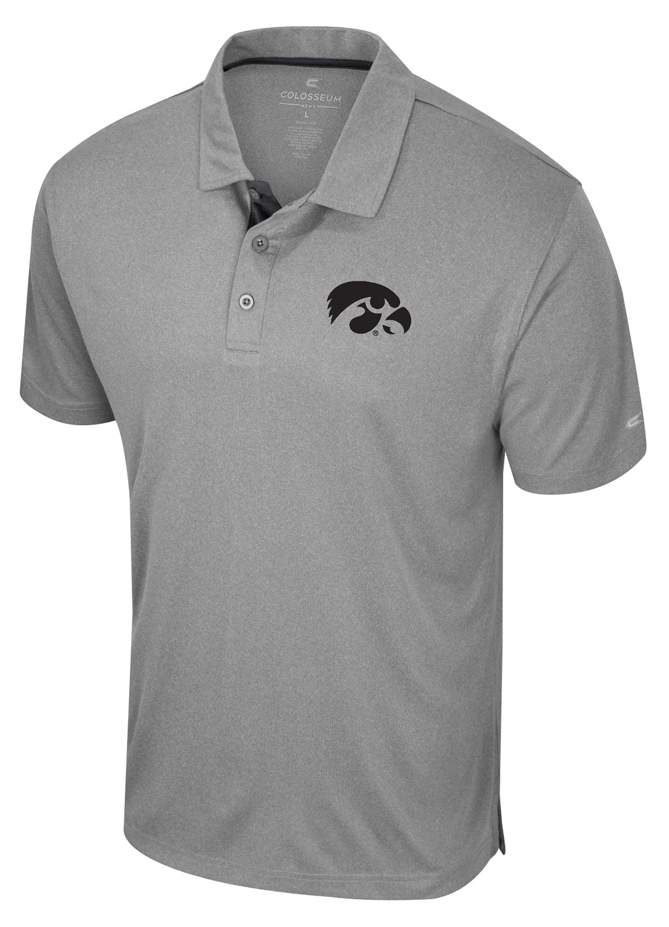 Colosseum Men's Iowa Hawkeyes Heather Grey Polo