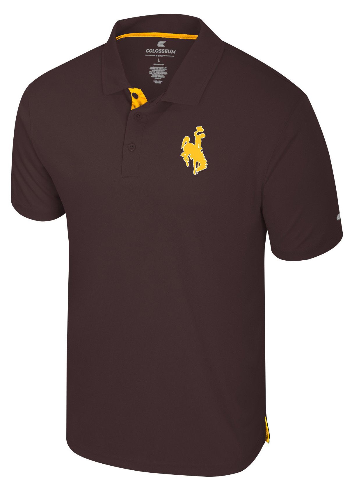 Colosseum Men's Wyoming Cowboys Brown Polo